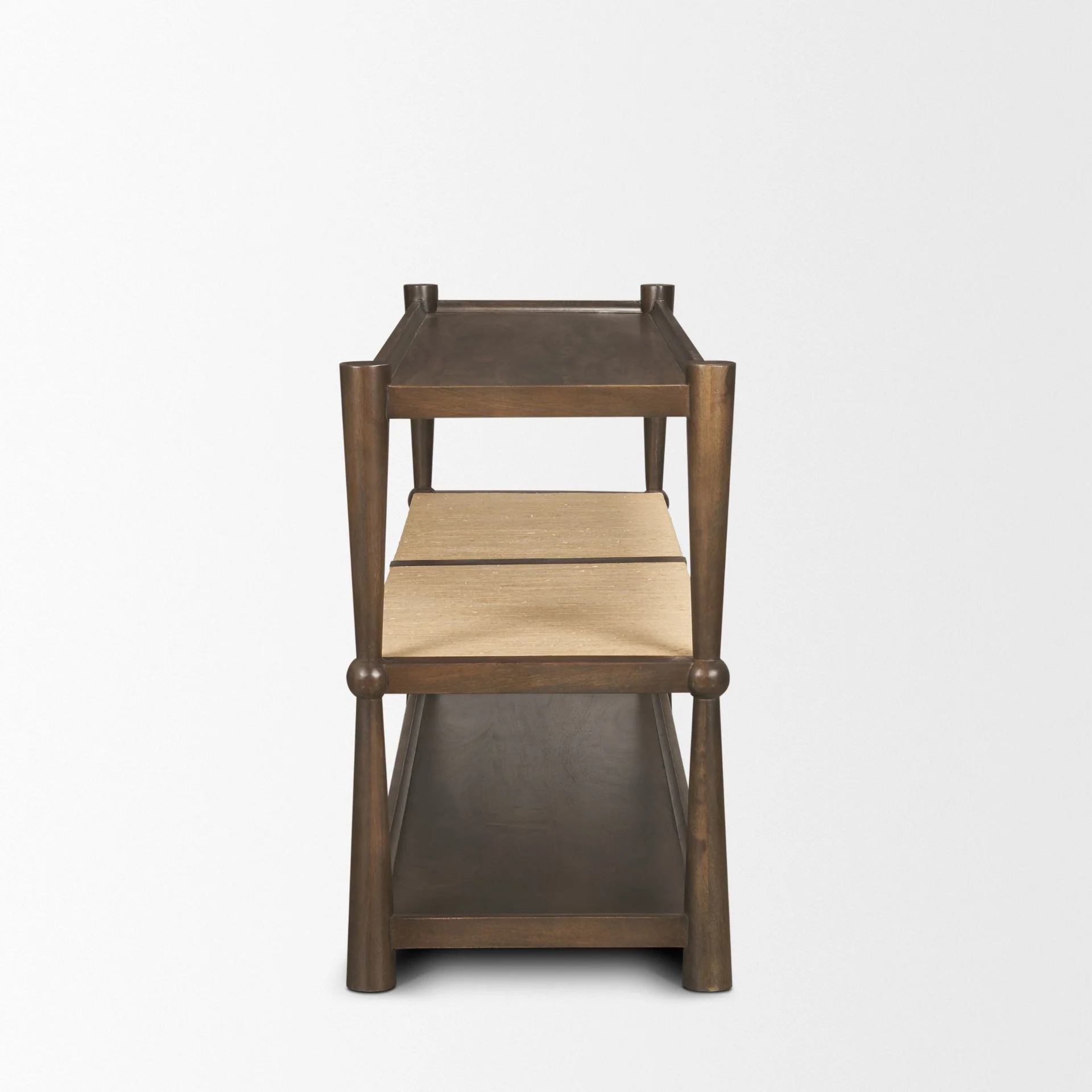 Bondi Wood w/ Paper Rope Shelf Console Table - Image 3