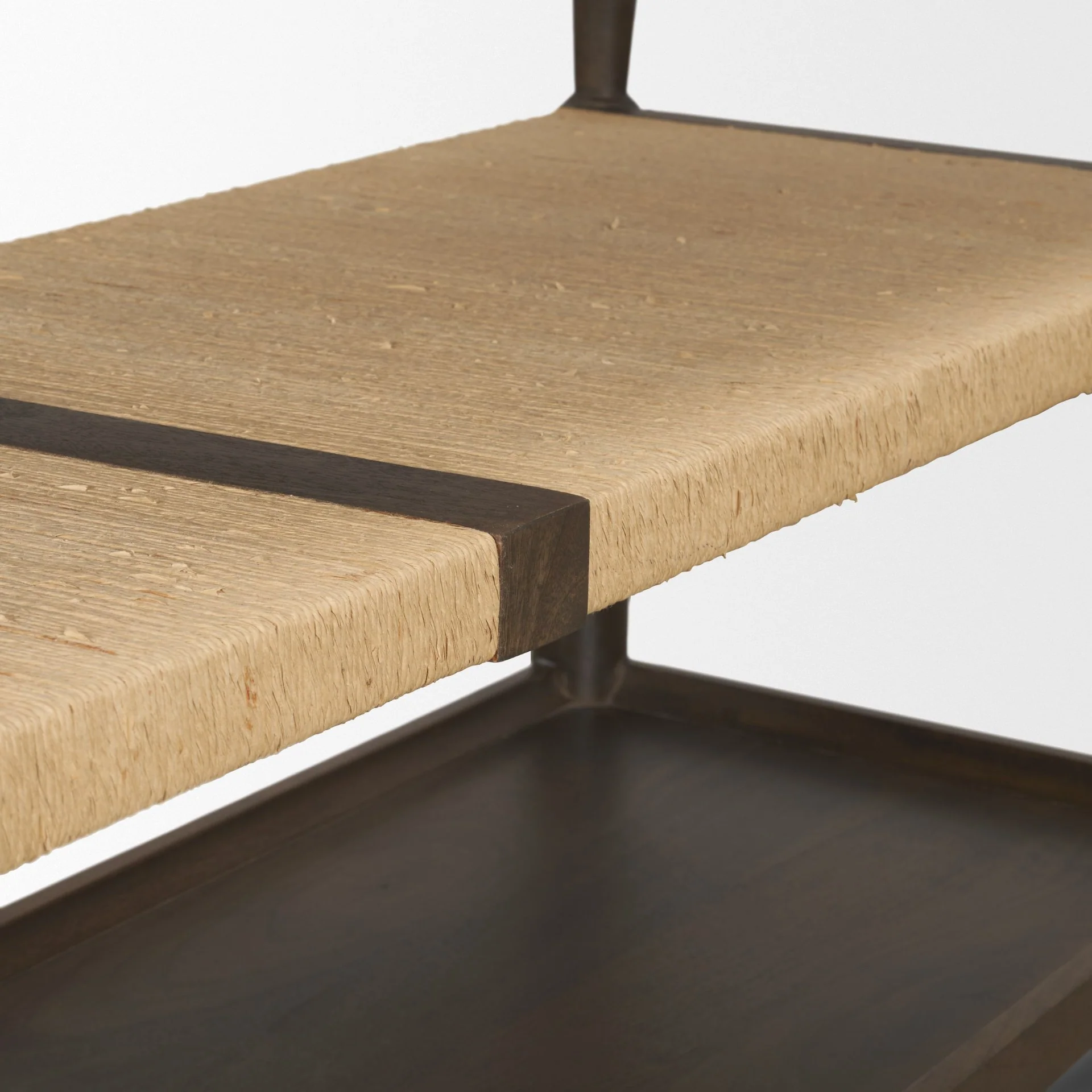 Bondi Wood w/ Paper Rope Shelf Console Table - Image 8