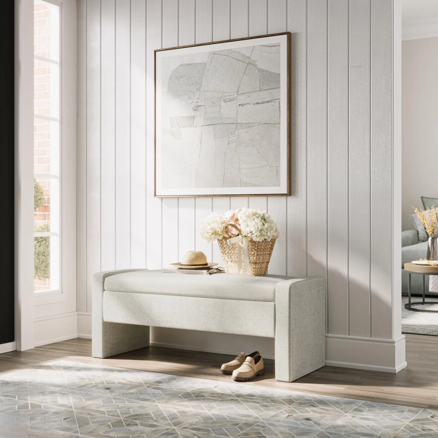 Braun Storage Bench - Natural - Image 9