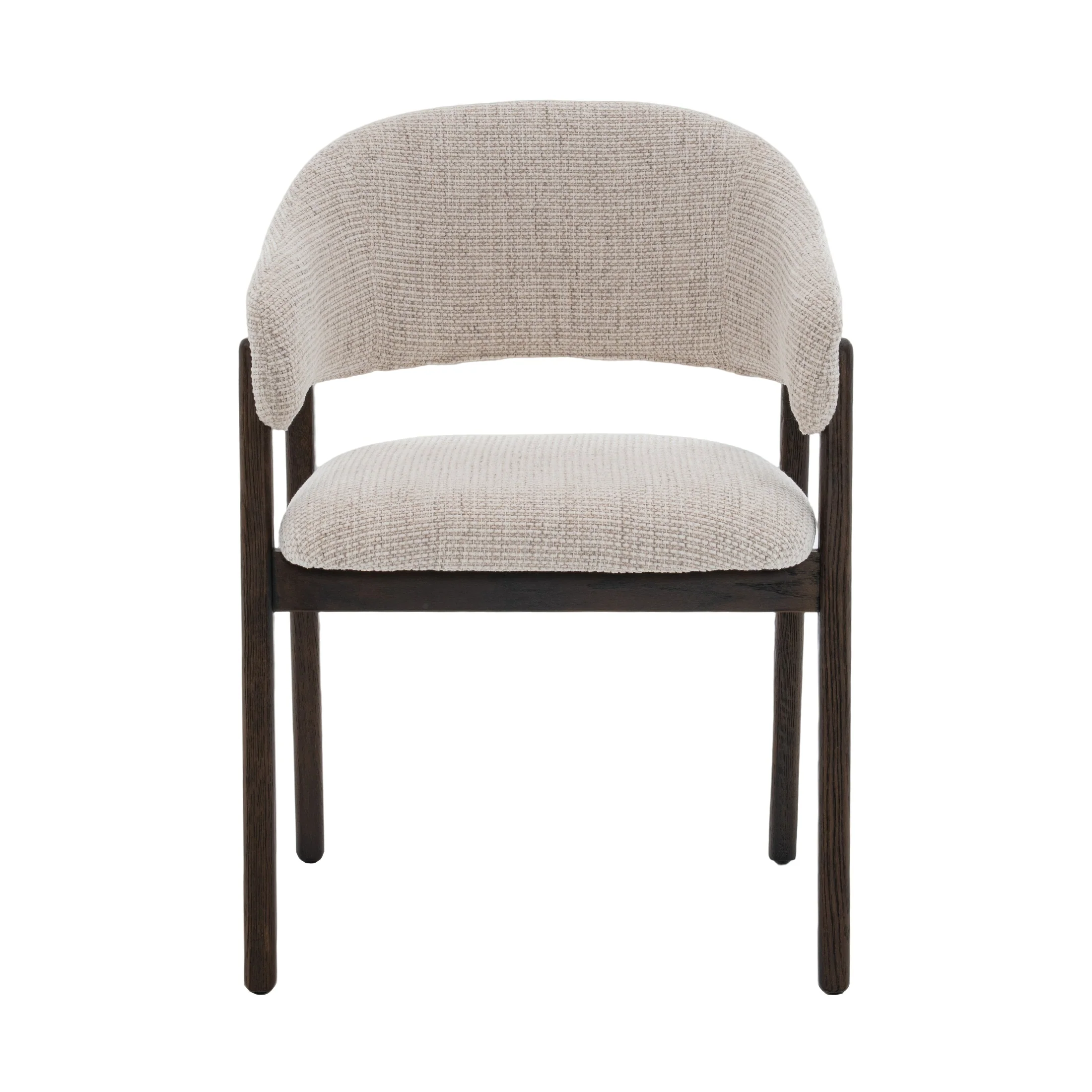 Brina Dining Chair – Beige Upholstery & Dirty Oak Wood Frame - Image 4