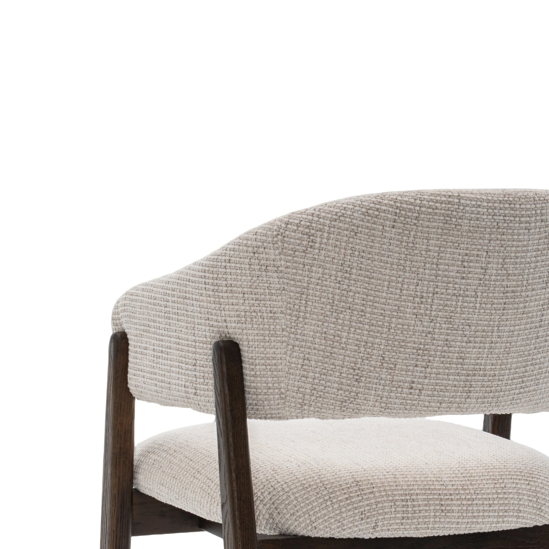 Brina Dining Chair – Beige Upholstery & Dirty Oak Wood Frame - Image 5