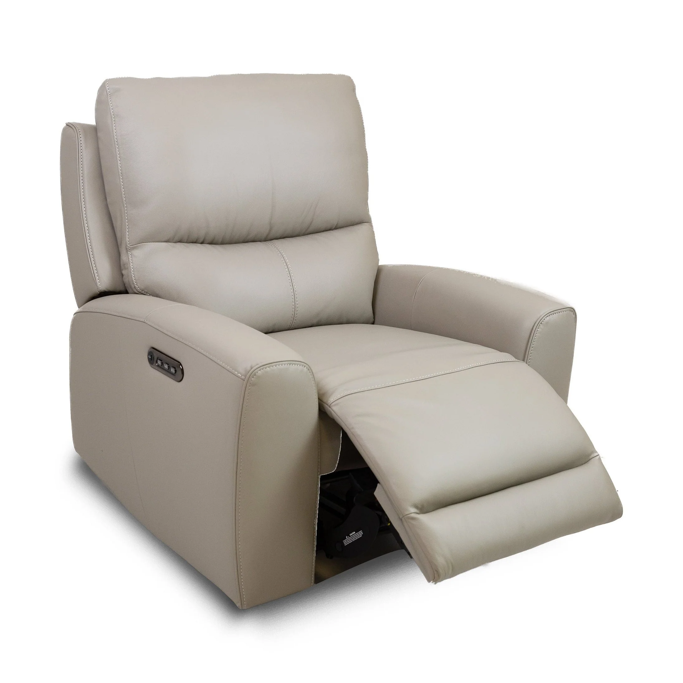 Brooke Leather Power Recliner Chair - Light Grey - Image 8