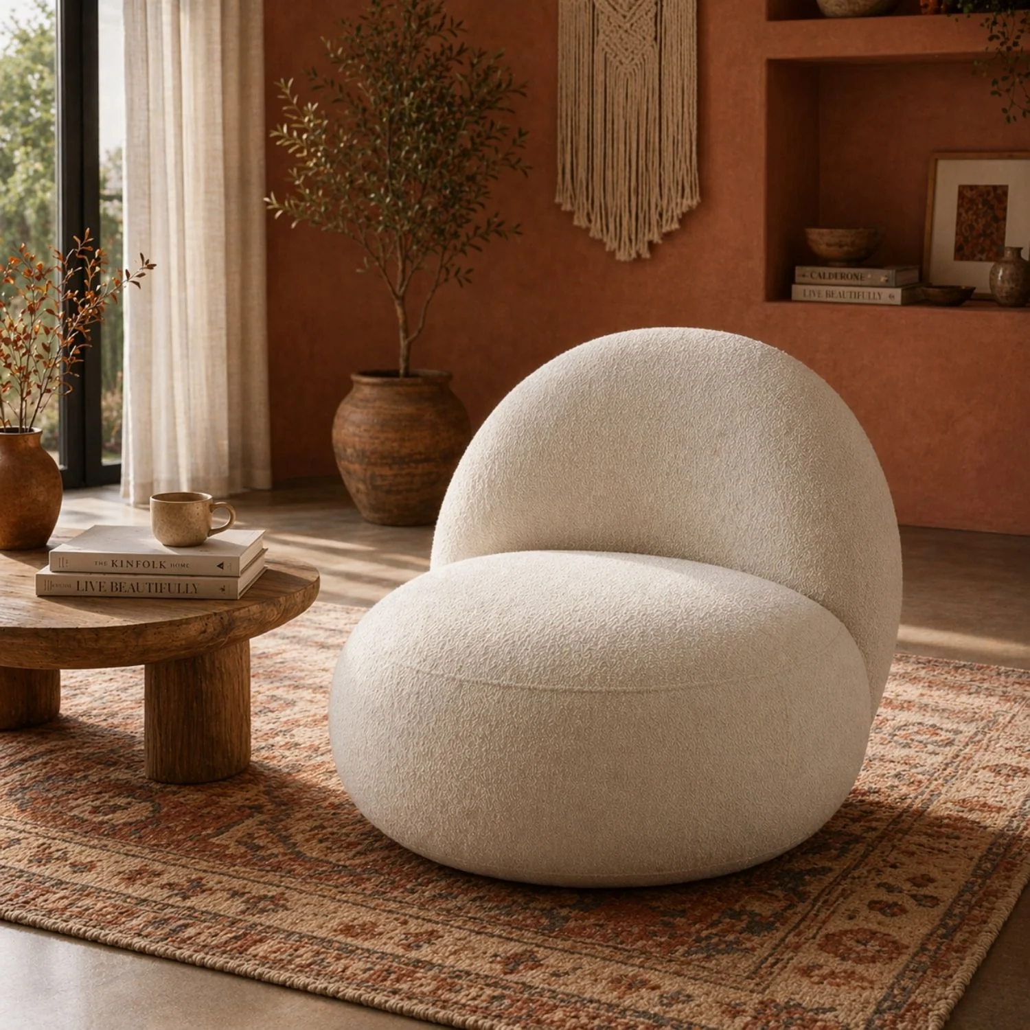 Bula Swivel Accent Chair - Mellow Ivory - Image 2