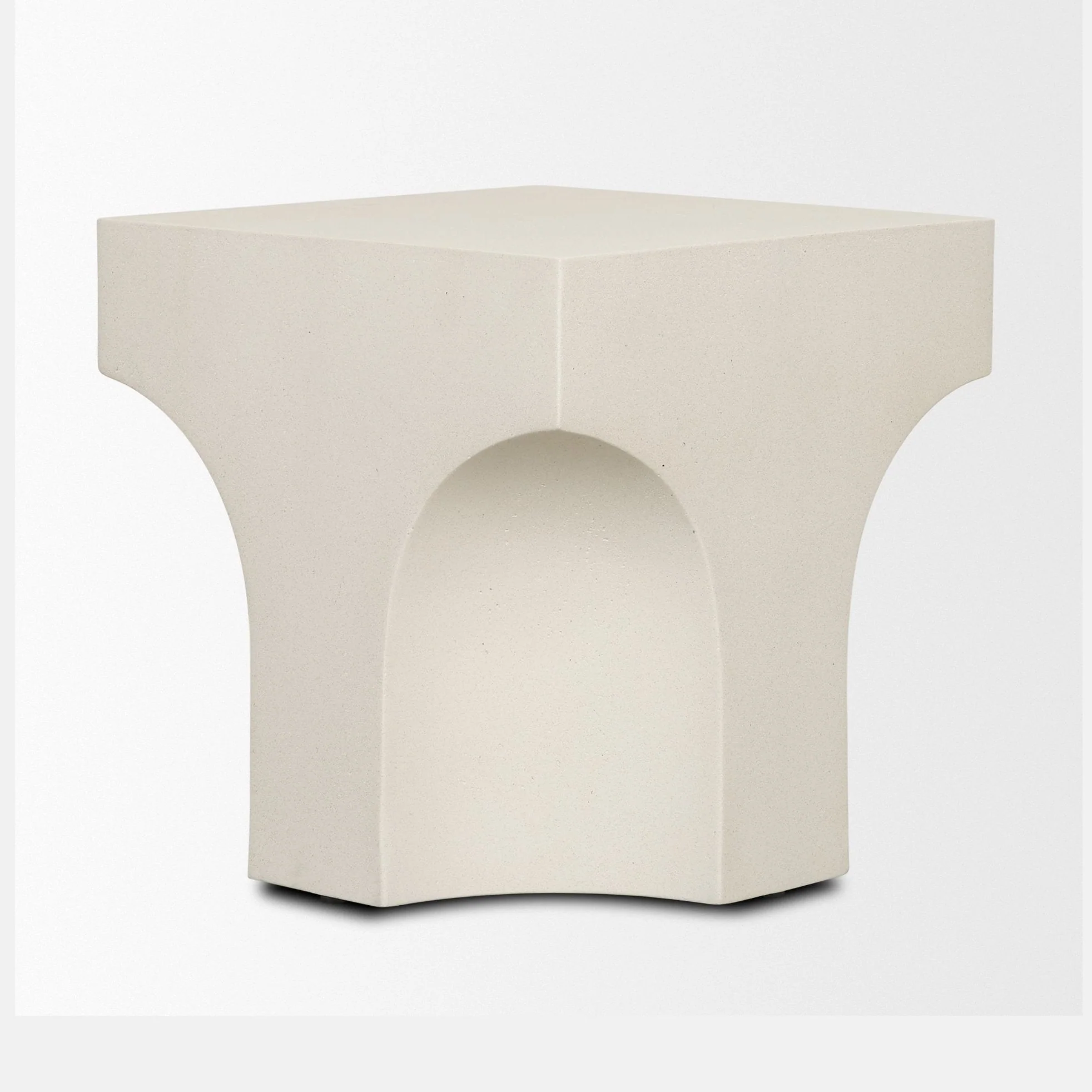 Bunda Square Sculptural Stone Finish Accent Table - Image 3
