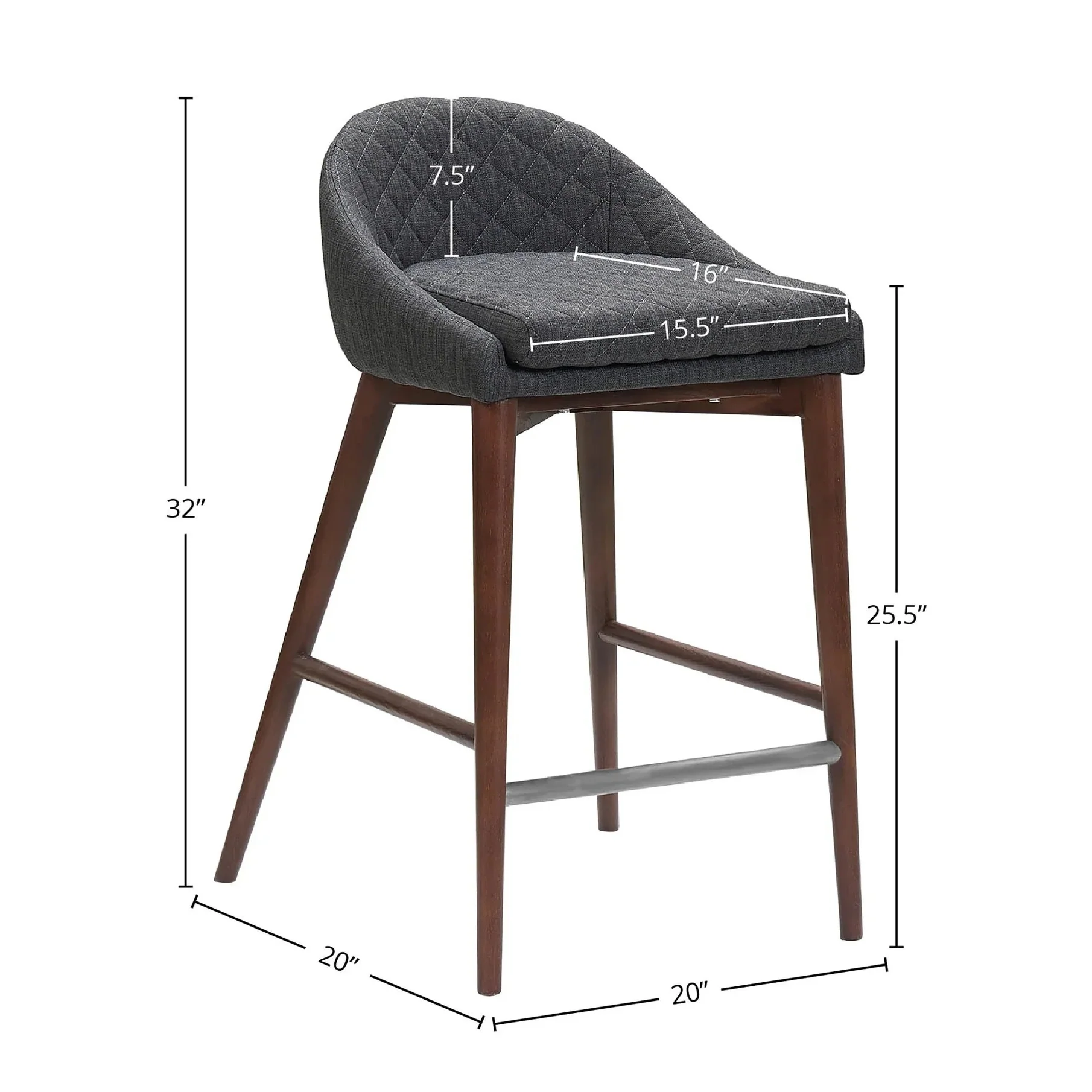 Calvera Counter Stool - Dark Grey - Image 2