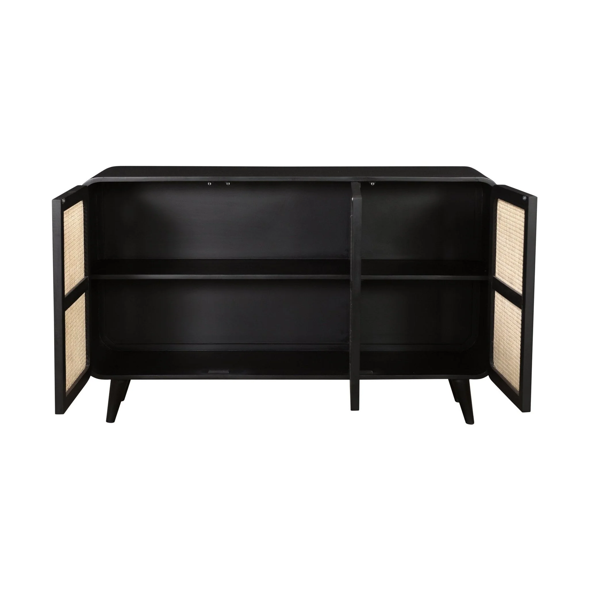 Cane Oval Three Door Cabinet - Image 3