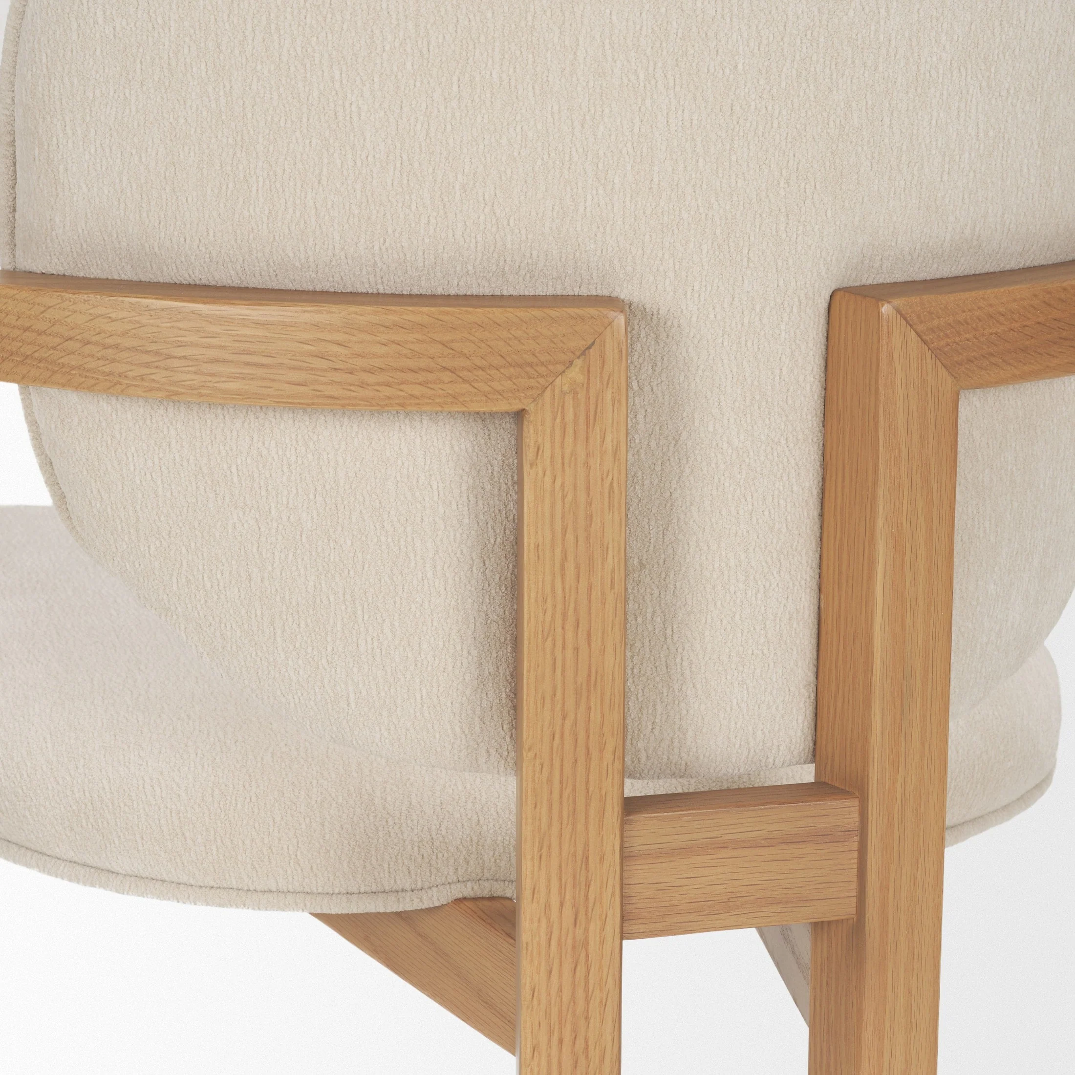 Carlisle Curved Cream Dining Chair - Image 10