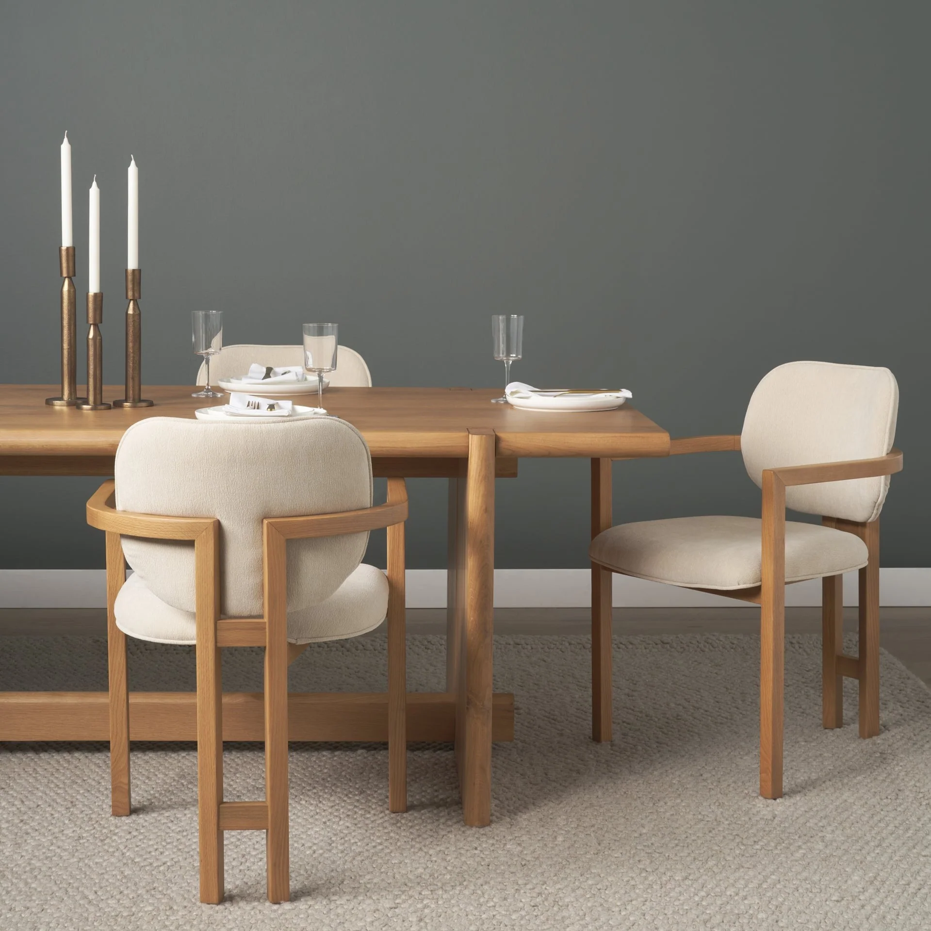 Carlisle Curved Cream Dining Chair - Image 2