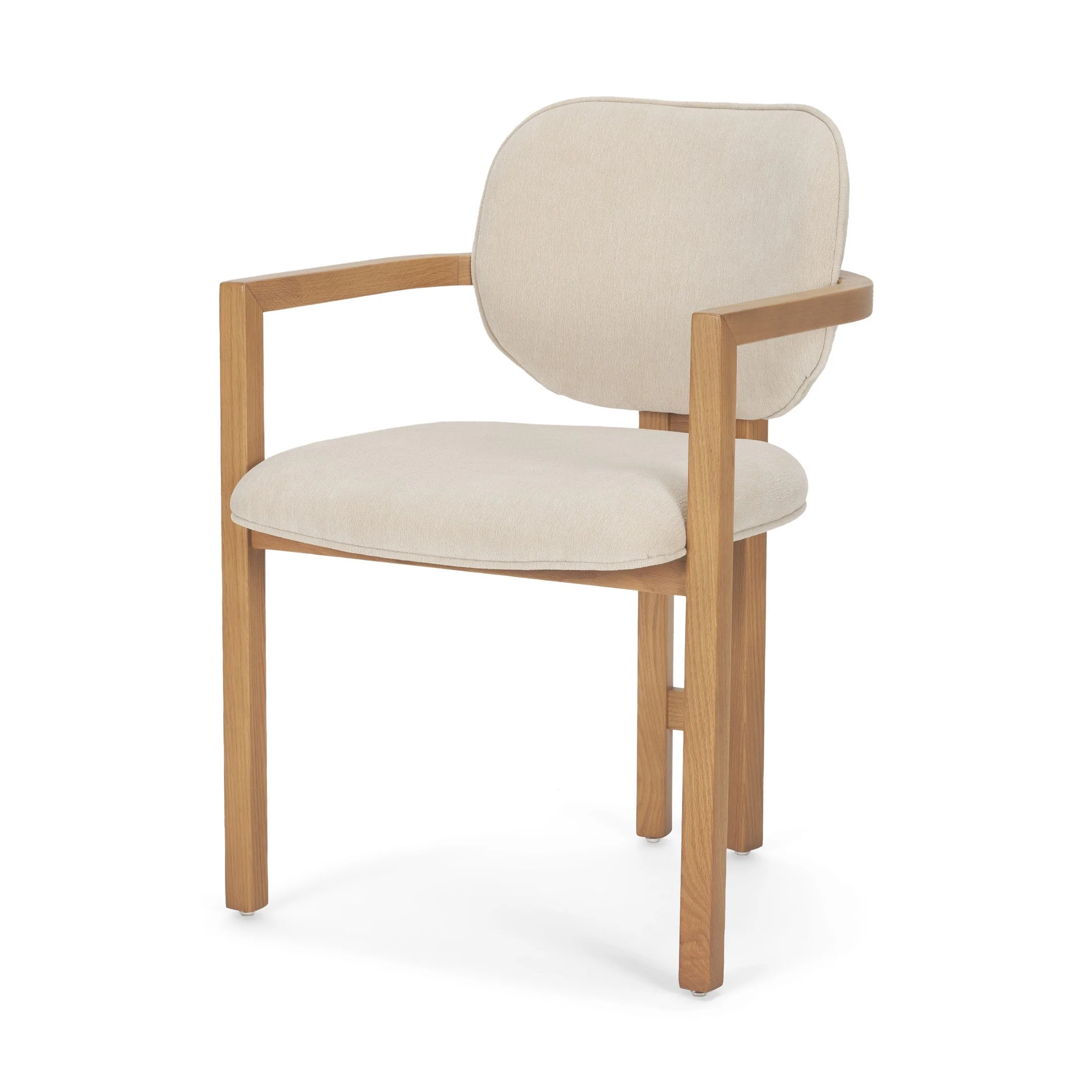 Carlisle Curved Cream Dining Chair - Image 3
