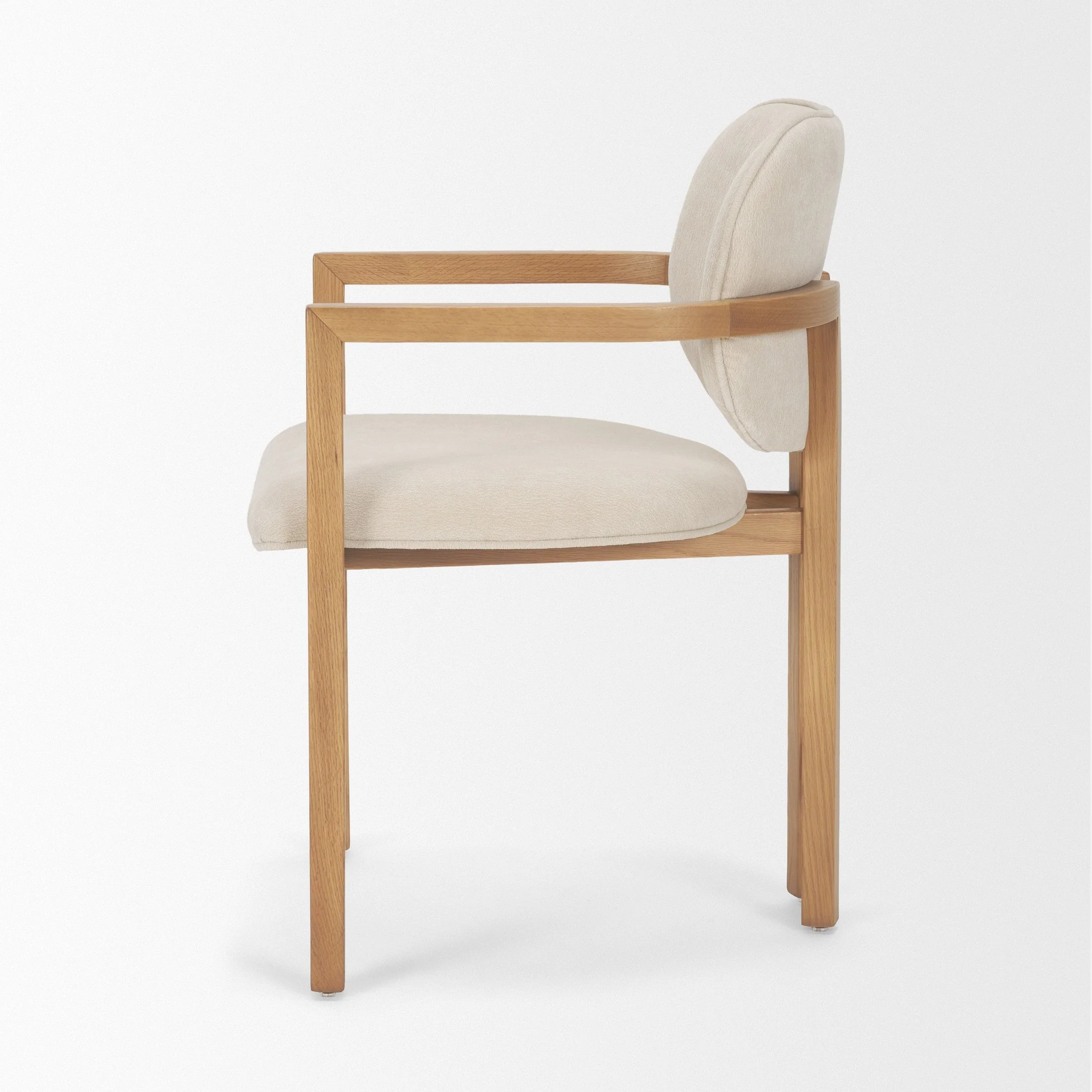 Carlisle Curved Cream Dining Chair - Image 4