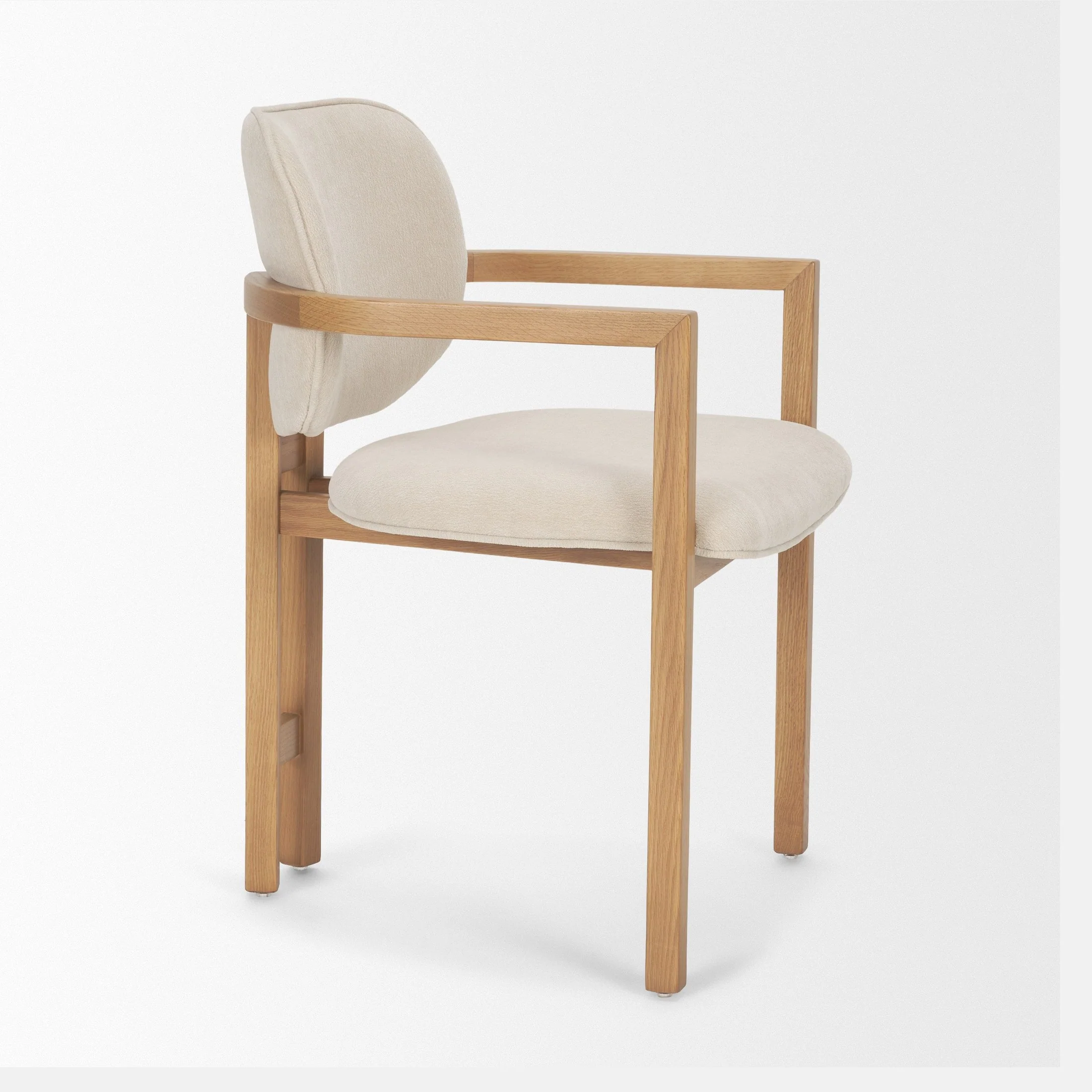 Carlisle Curved Cream Dining Chair - Image 6