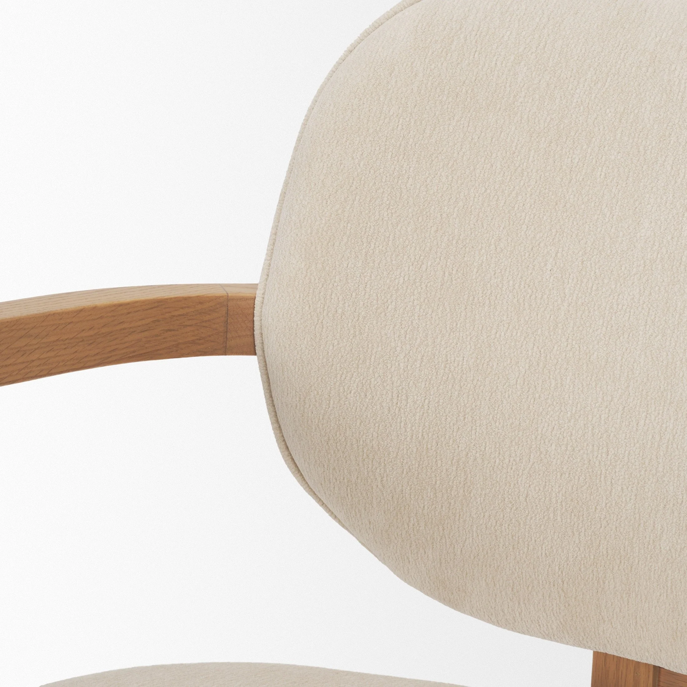 Carlisle Curved Cream Dining Chair - Image 7