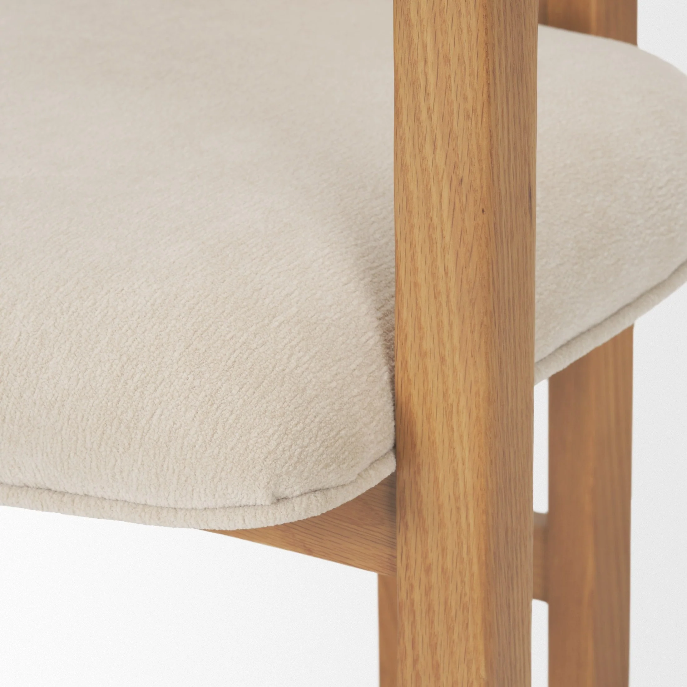 Carlisle Curved Cream Dining Chair - Image 8