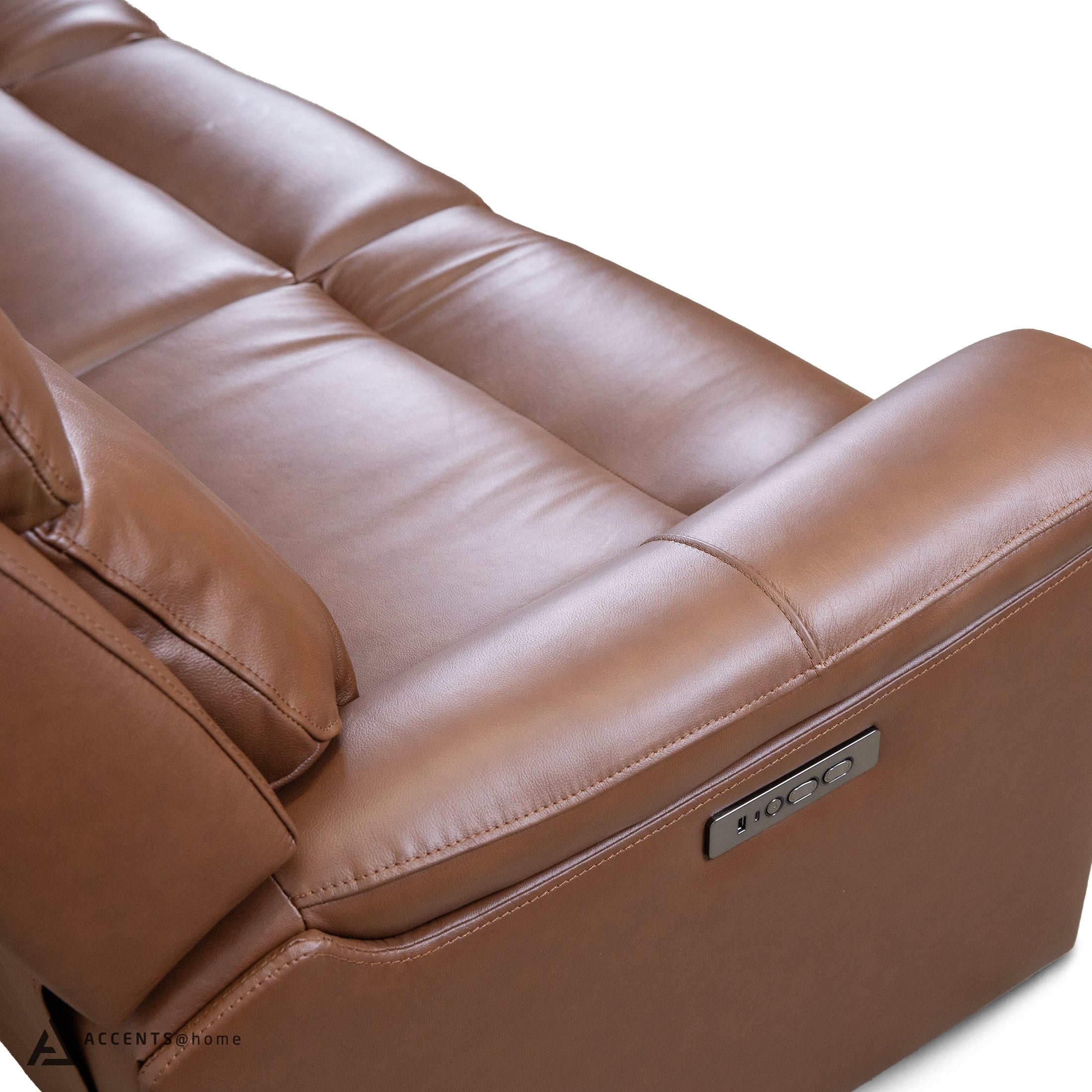 Cavallo Genuine Leather Power Recliner Sofa with Wireless Charger - Image 7