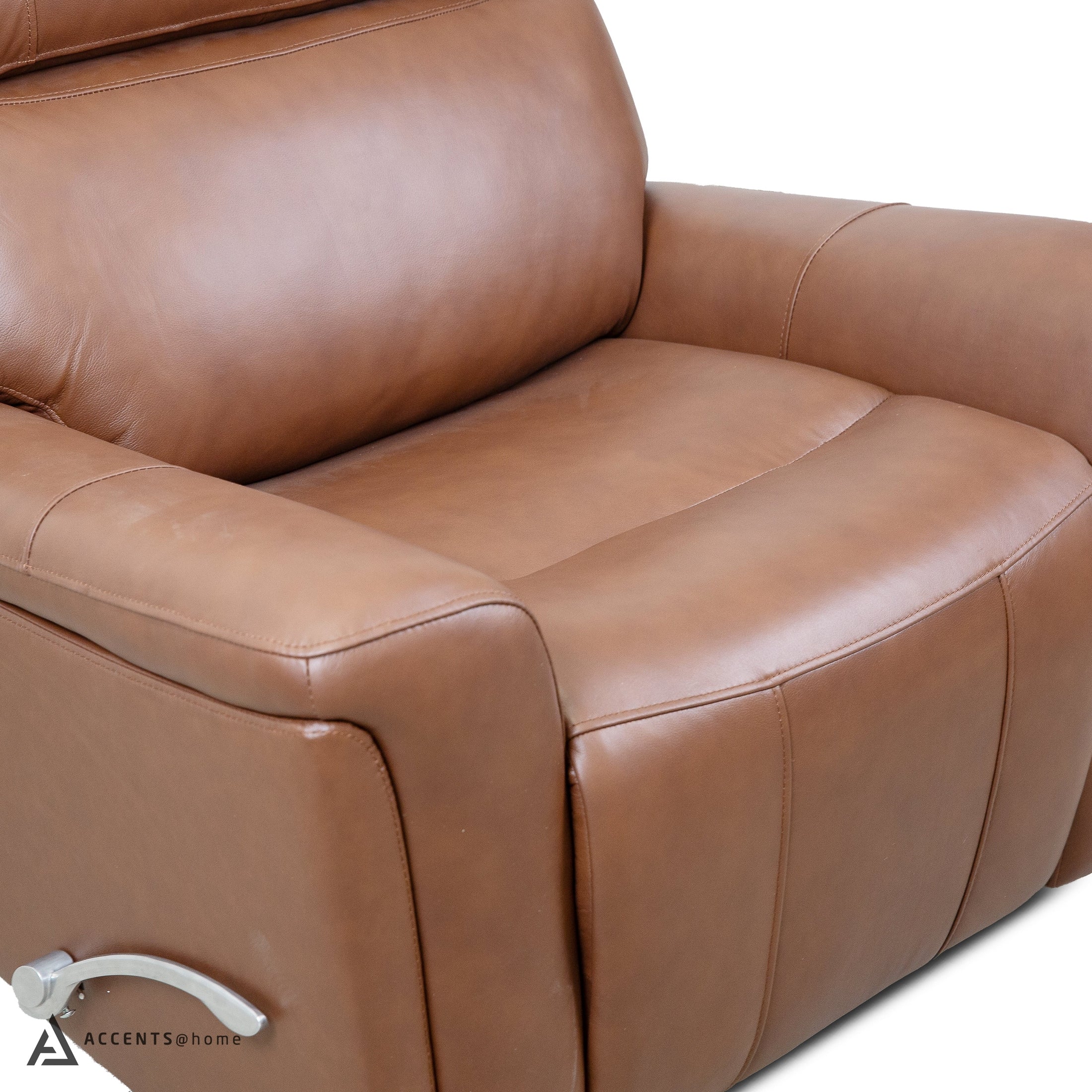 Cavallo Genuine Leather Swivel Manual Recliner Chair - Image 7