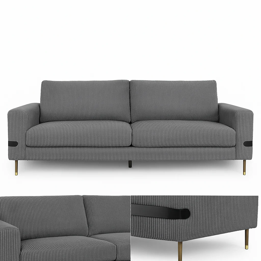 Chadwick Fabric Sofa - Dark Grey - Image 6