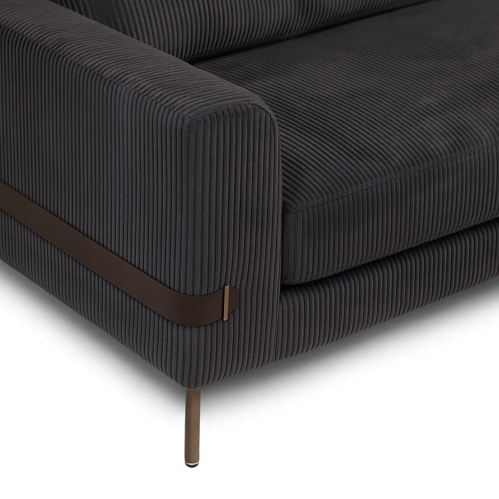 Chadwick Fabric Sofa - Dark Grey - Image 7