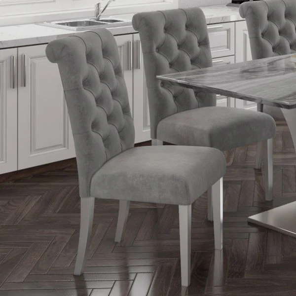 Chloe Side Chair, set of 2 in Grey - Image 3