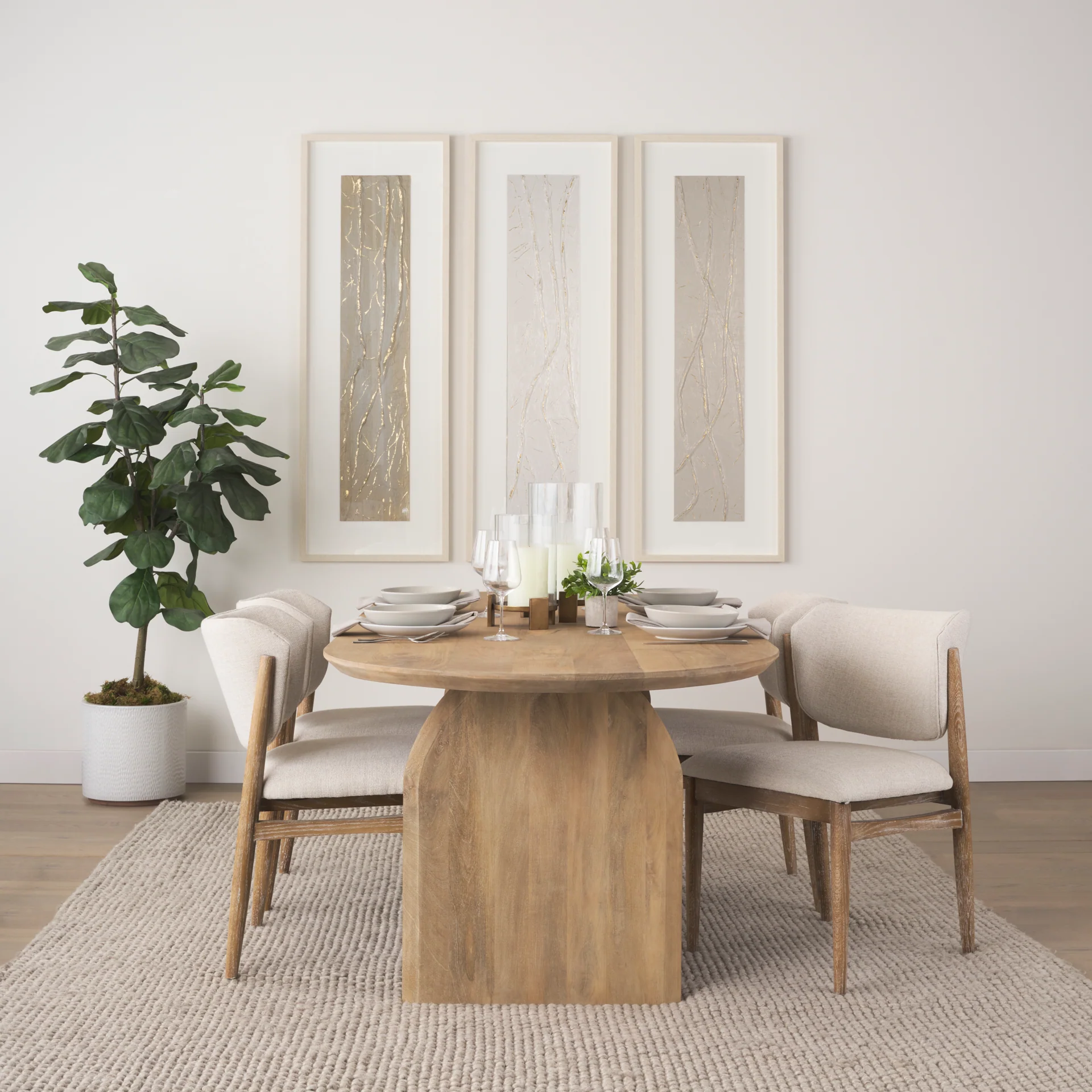 Cline Cream Fabric Upholstered Dining Chair - Image 12