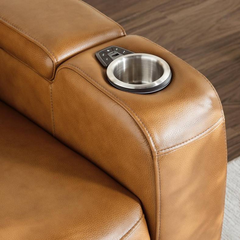 Creston Genuine Leather 3-Seater Power Recliner Sofa with Power Headrest Wireless Charging, USB/C LED lights – Cup Holders & Storage - Image 8