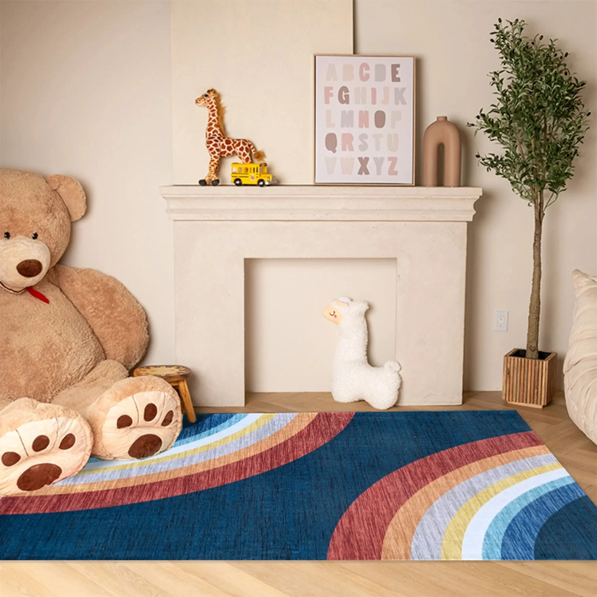 Daisy Rainbow Arc Area Rug – 5x8 - Image 8