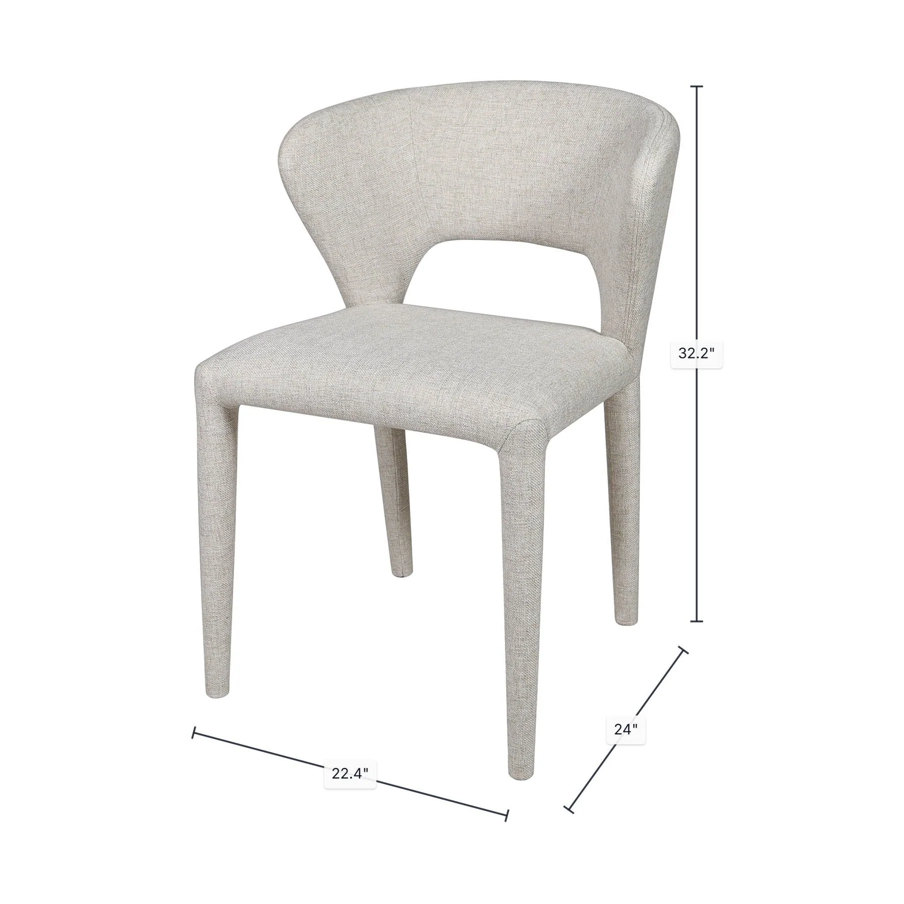 Dakota Dining Chair - Vanilla Tweed - Image 4