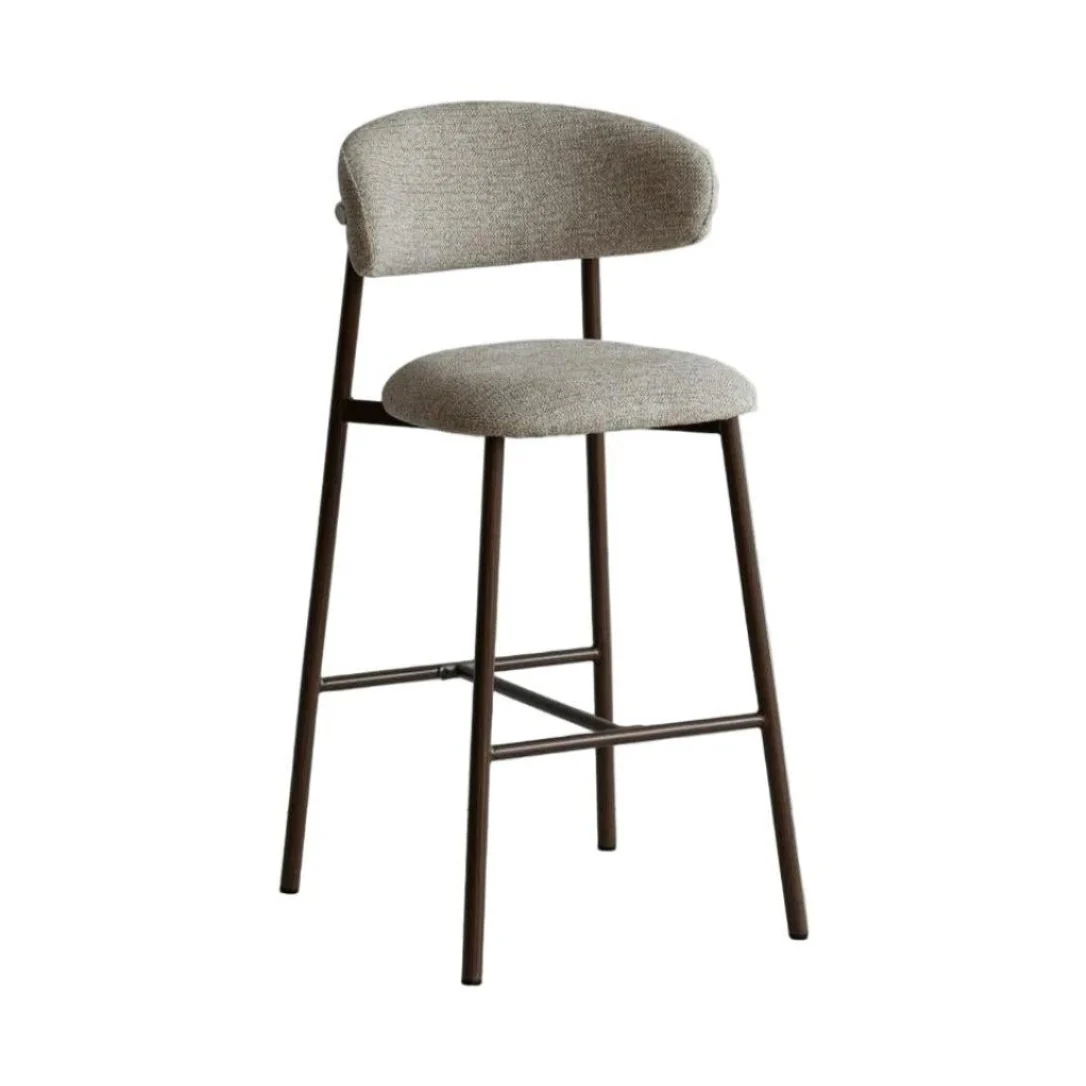 Draco Upholstered Counter Stool with Walnut Metal Legs