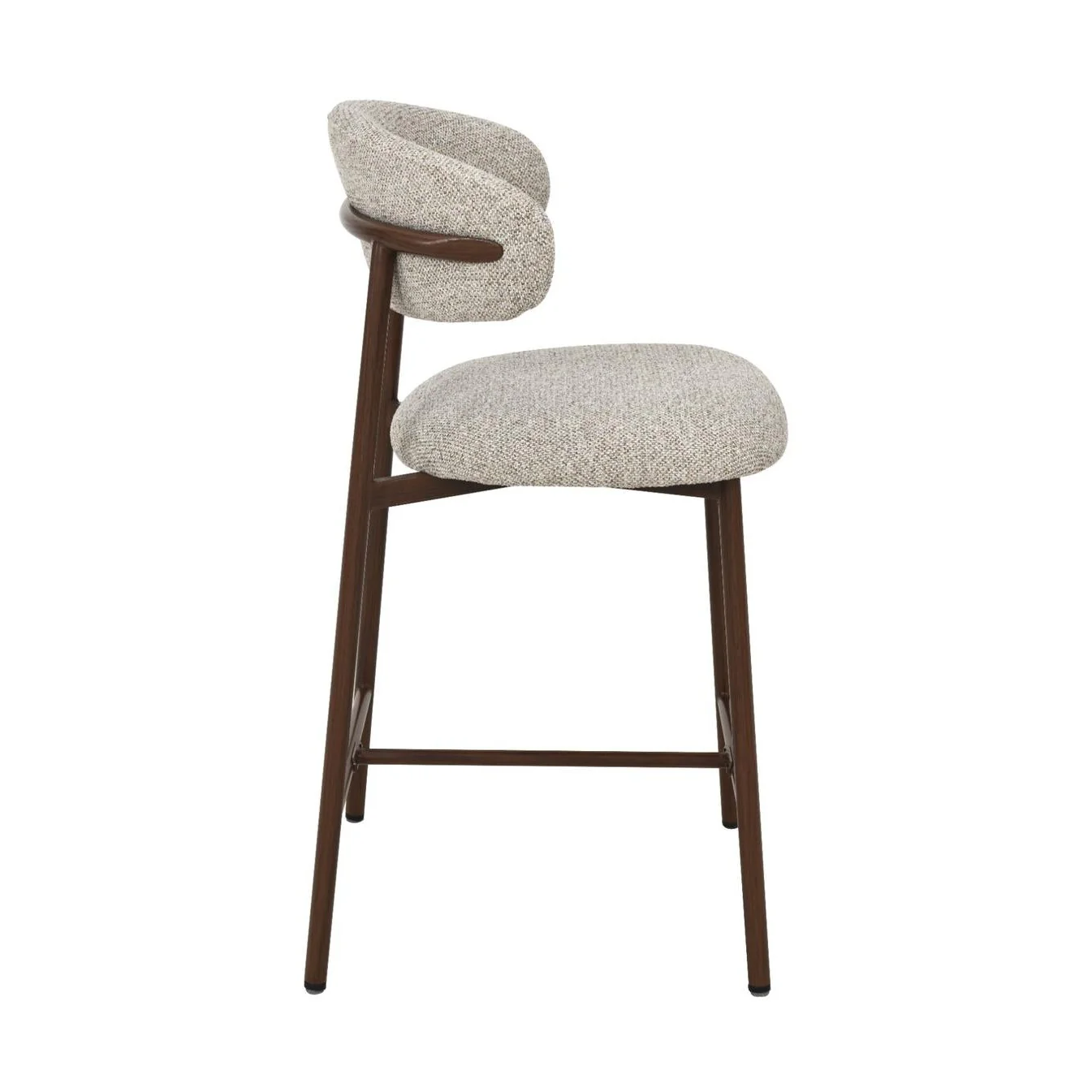 Draco Upholstered Counter Stool with Walnut Metal Legs - Image 2