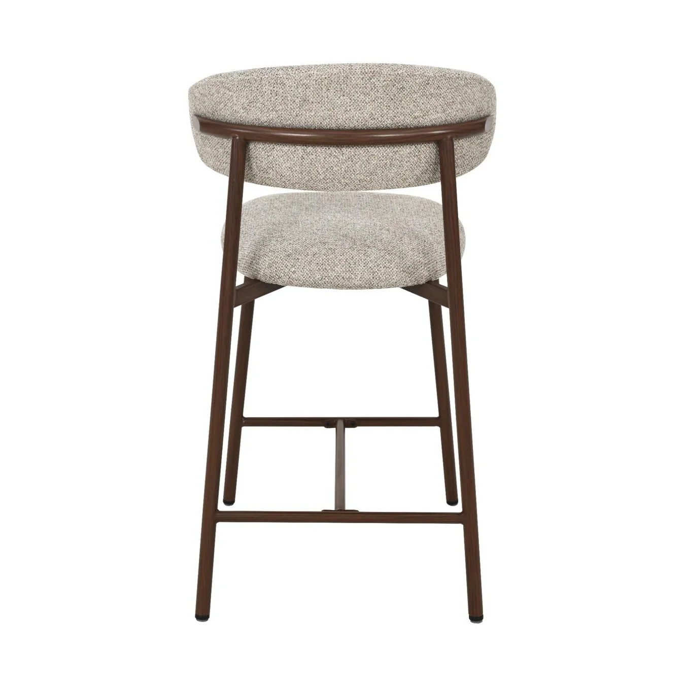 Draco Upholstered Counter Stool with Walnut Metal Legs - Image 4