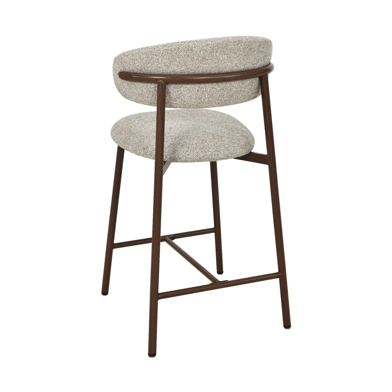 Draco Upholstered Counter Stool with Walnut Metal Legs - Image 5