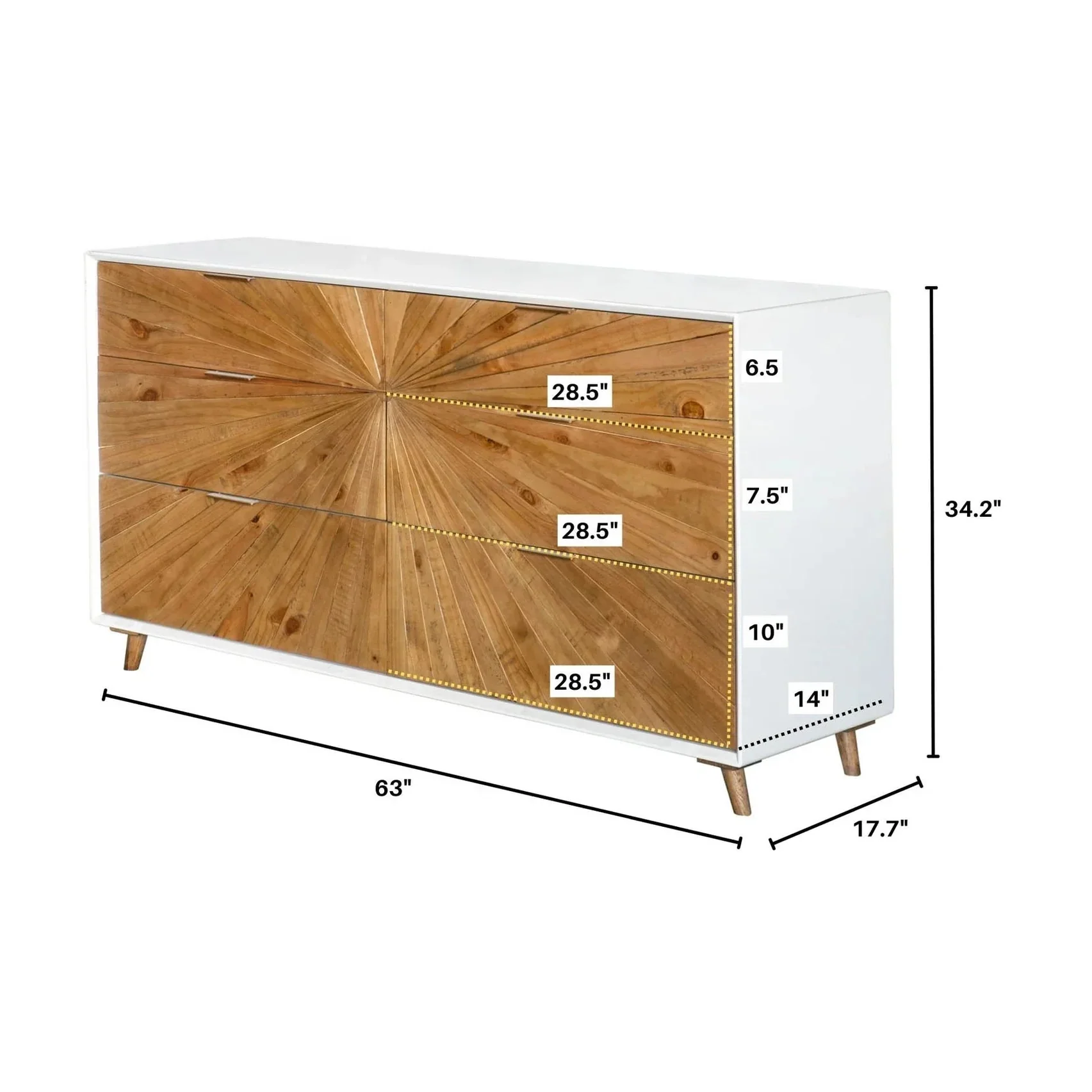 Draycott 6 Drawer Dresser - Image 4