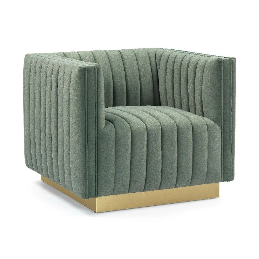 Elba Mid Century Chair - Premium Velvet Green - Image 3