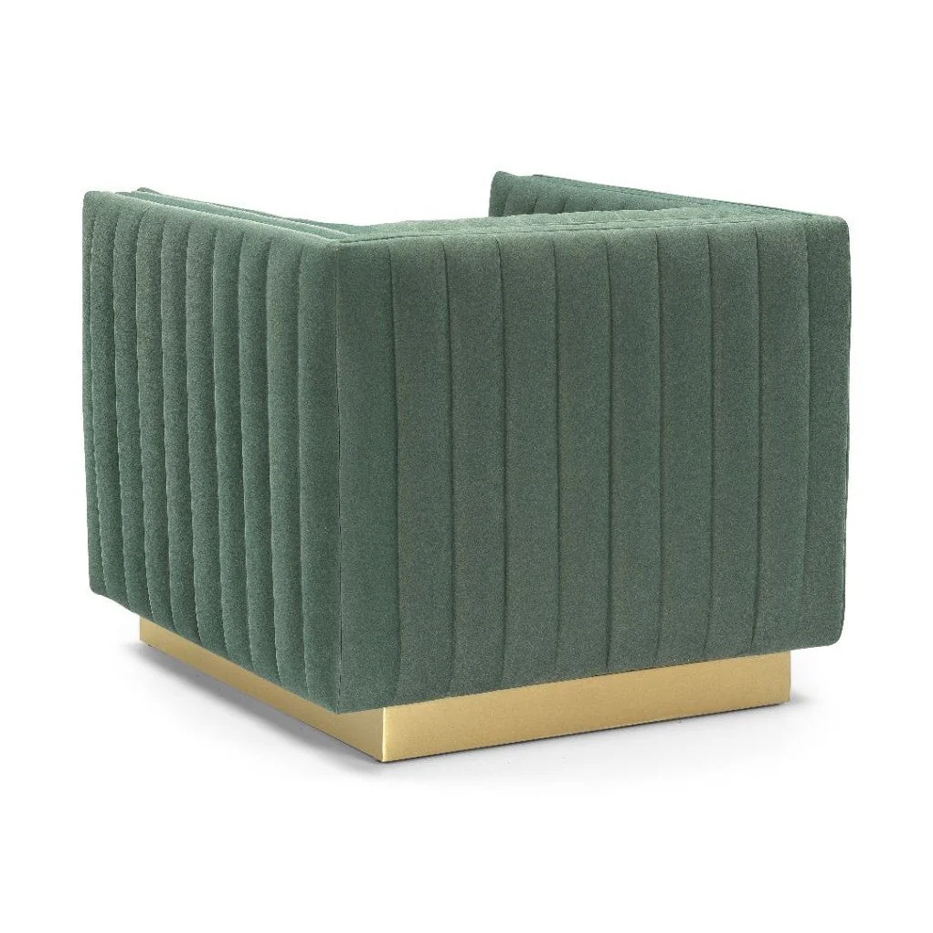 Elba Mid Century Chair - Premium Velvet Green - Image 4