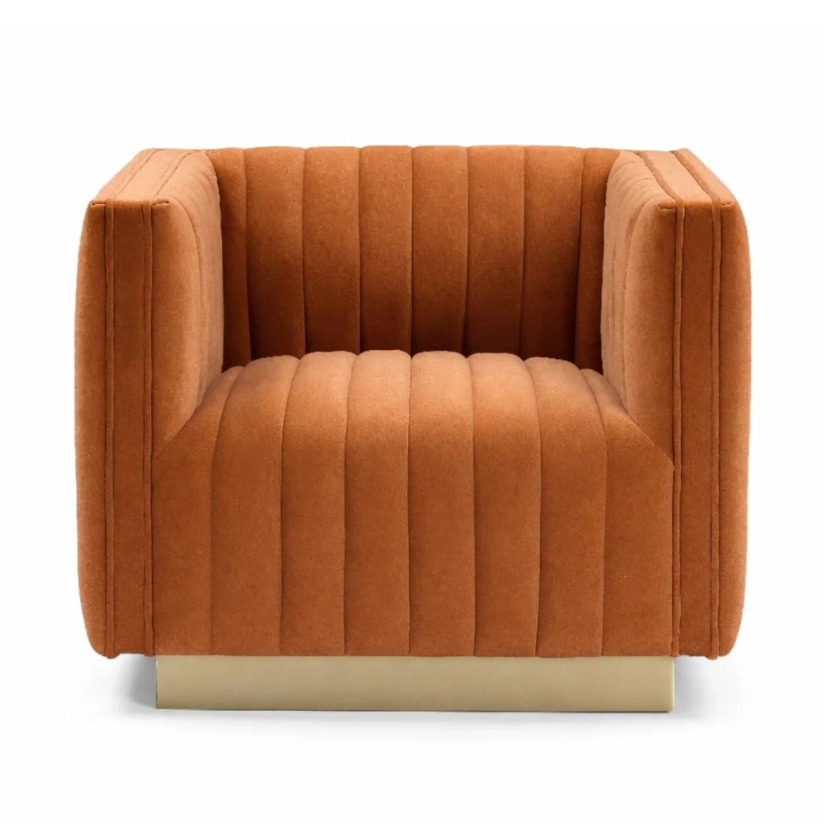 Elba Mid Century Chair - Premium Velvet Walnut