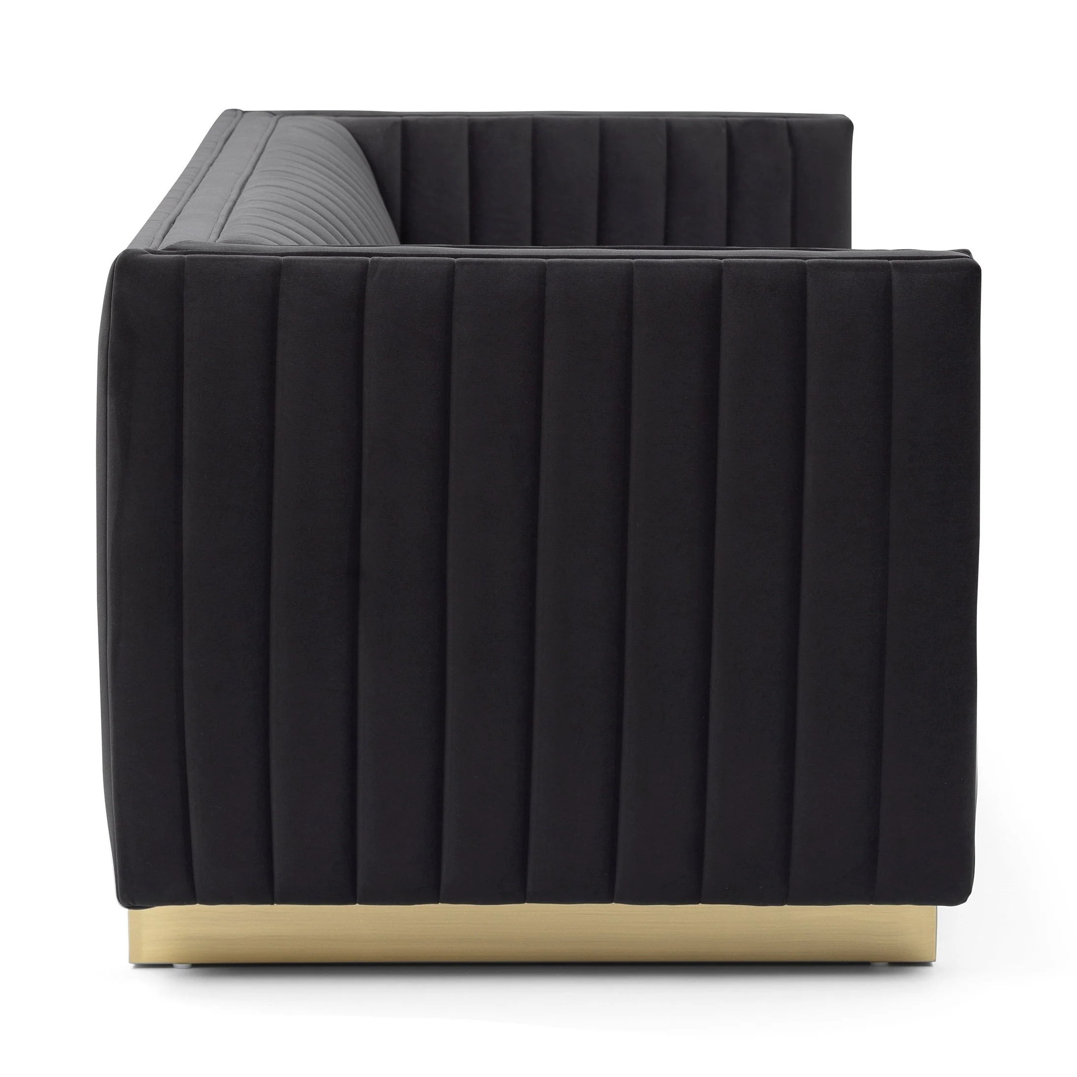 Elba Mid Century Loveseat - Velvet Black - Image 6