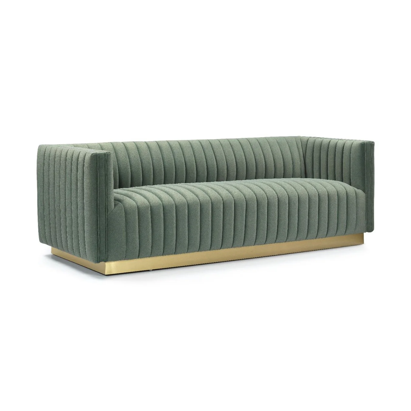 Elba Mid Century Retro Modern Sofa - Premium Velvet Green - Image 3