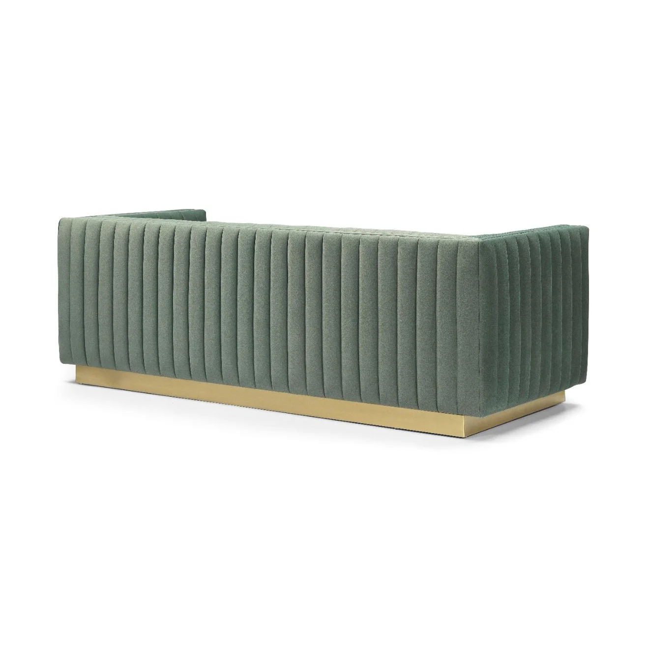 Elba Mid Century Retro Modern Sofa - Premium Velvet Green - Image 5