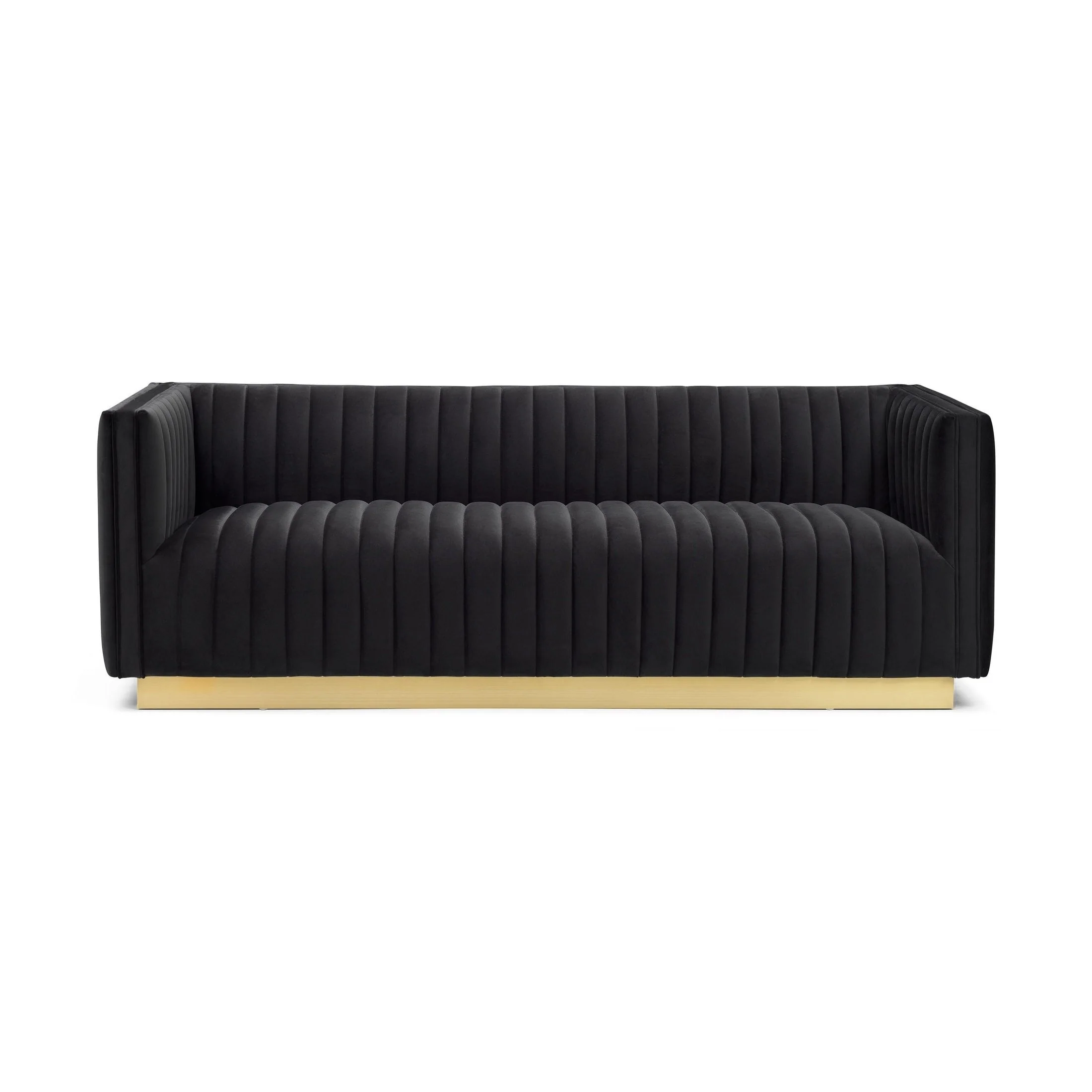 Elba Mid Century Sofa - Velvet Black