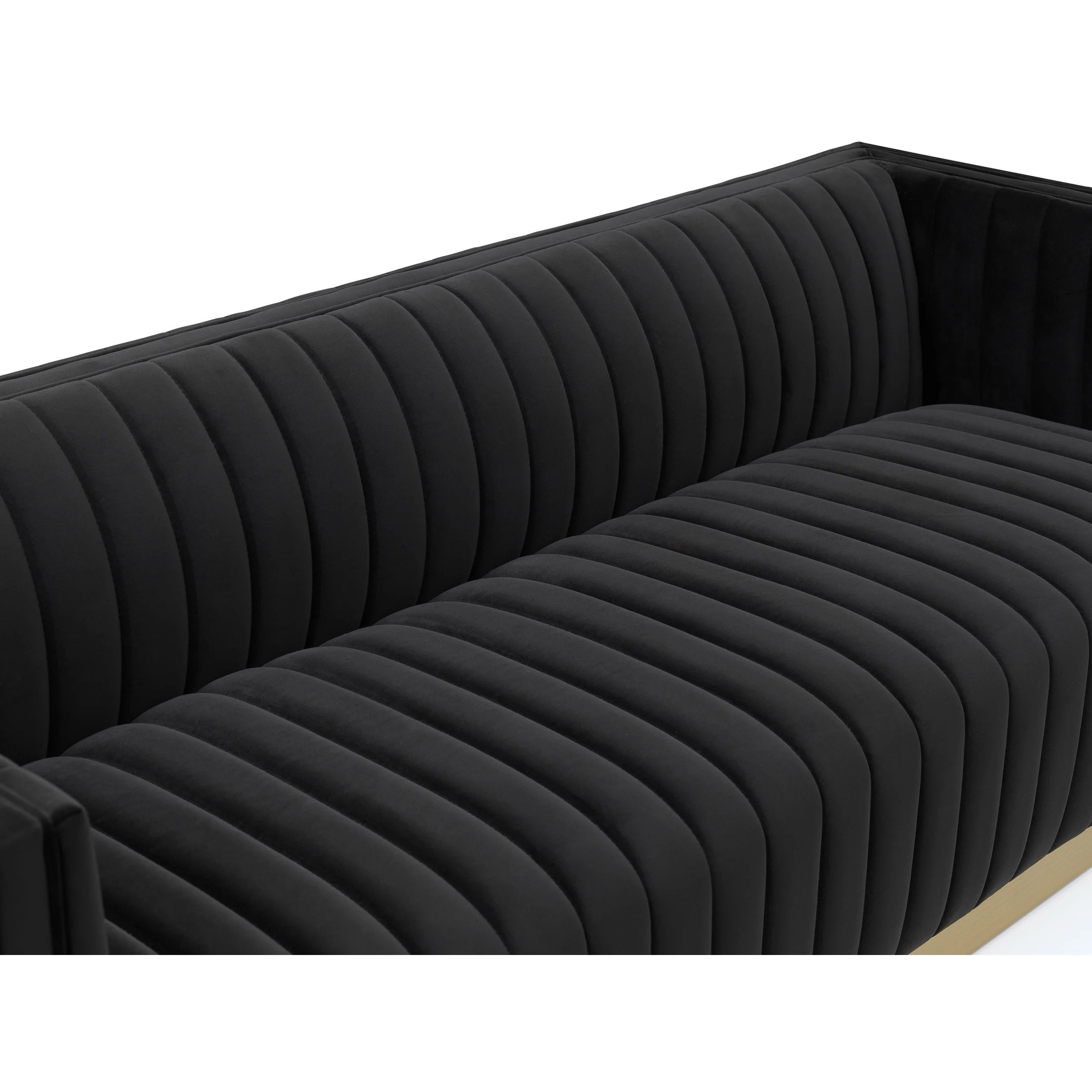 Elba Mid Century Sofa - Velvet Black - Image 6