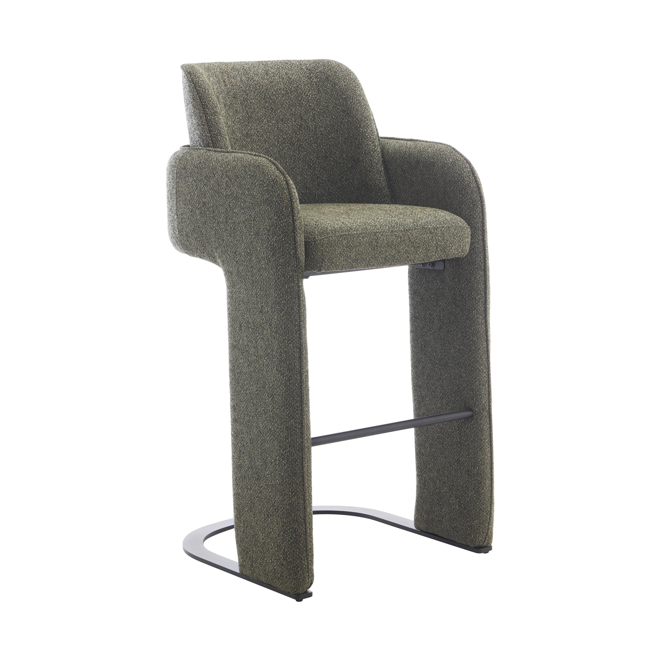 Elina Green Upholstered Modern Bar Chair - Image 2