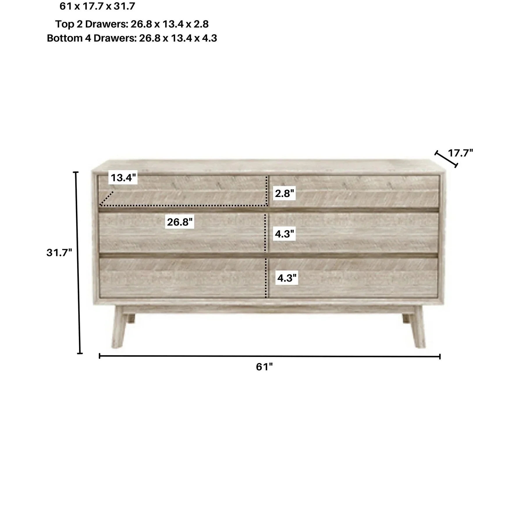 Elvyn 6 Drawer Dresser - Image 5