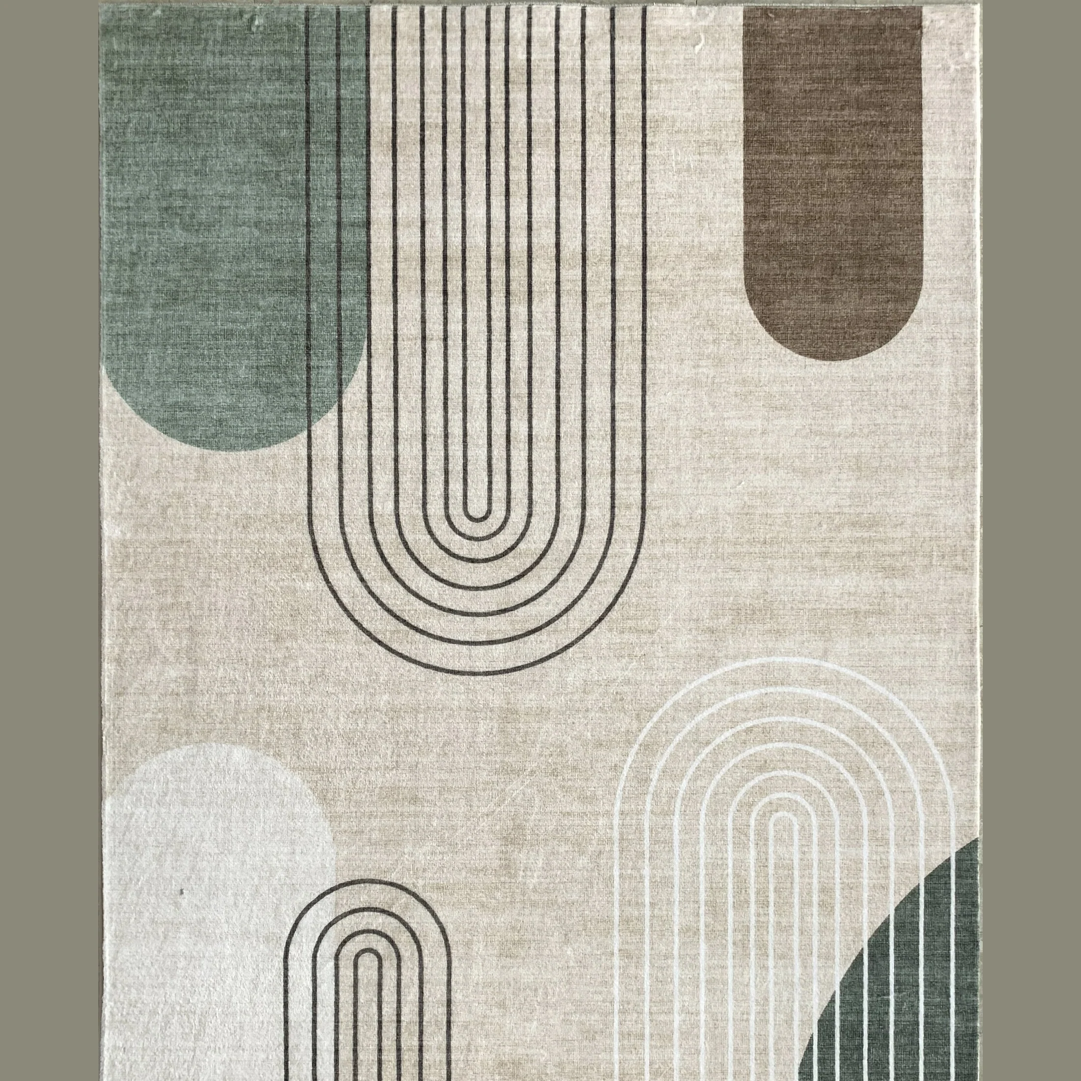 Europa Beige Subtle Stripe Modern Rug - Image 9