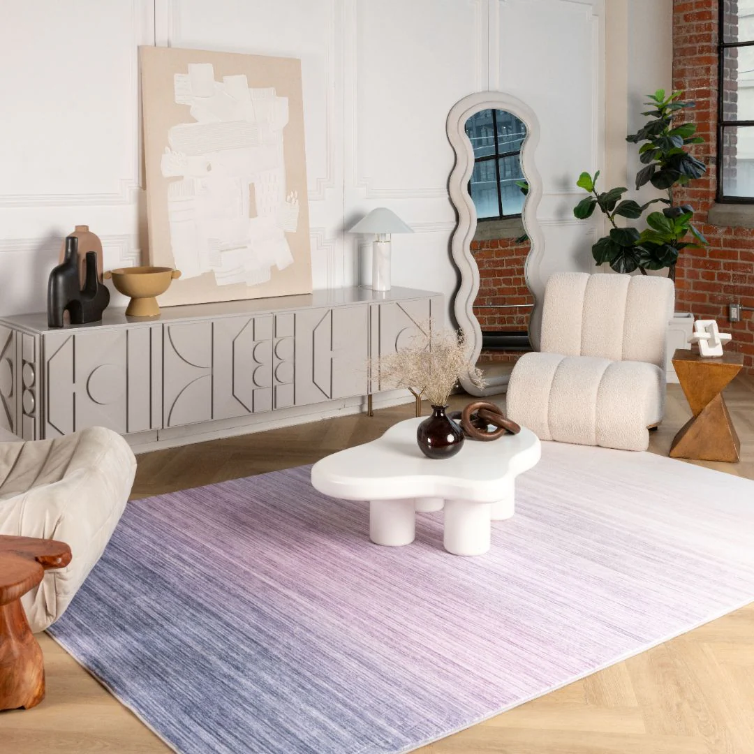 Europa Violet Artistic Abstract Area Rug - Image 2