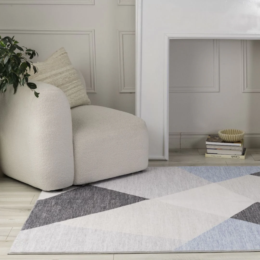 Europa Blue Contemporary Art-Inspired Rug - Image 2