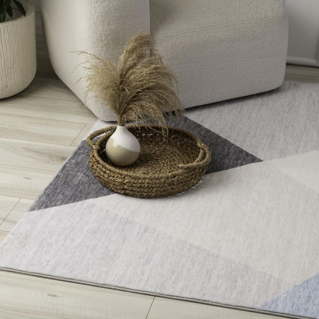 Europa Blue Contemporary Art-Inspired Rug - Image 4