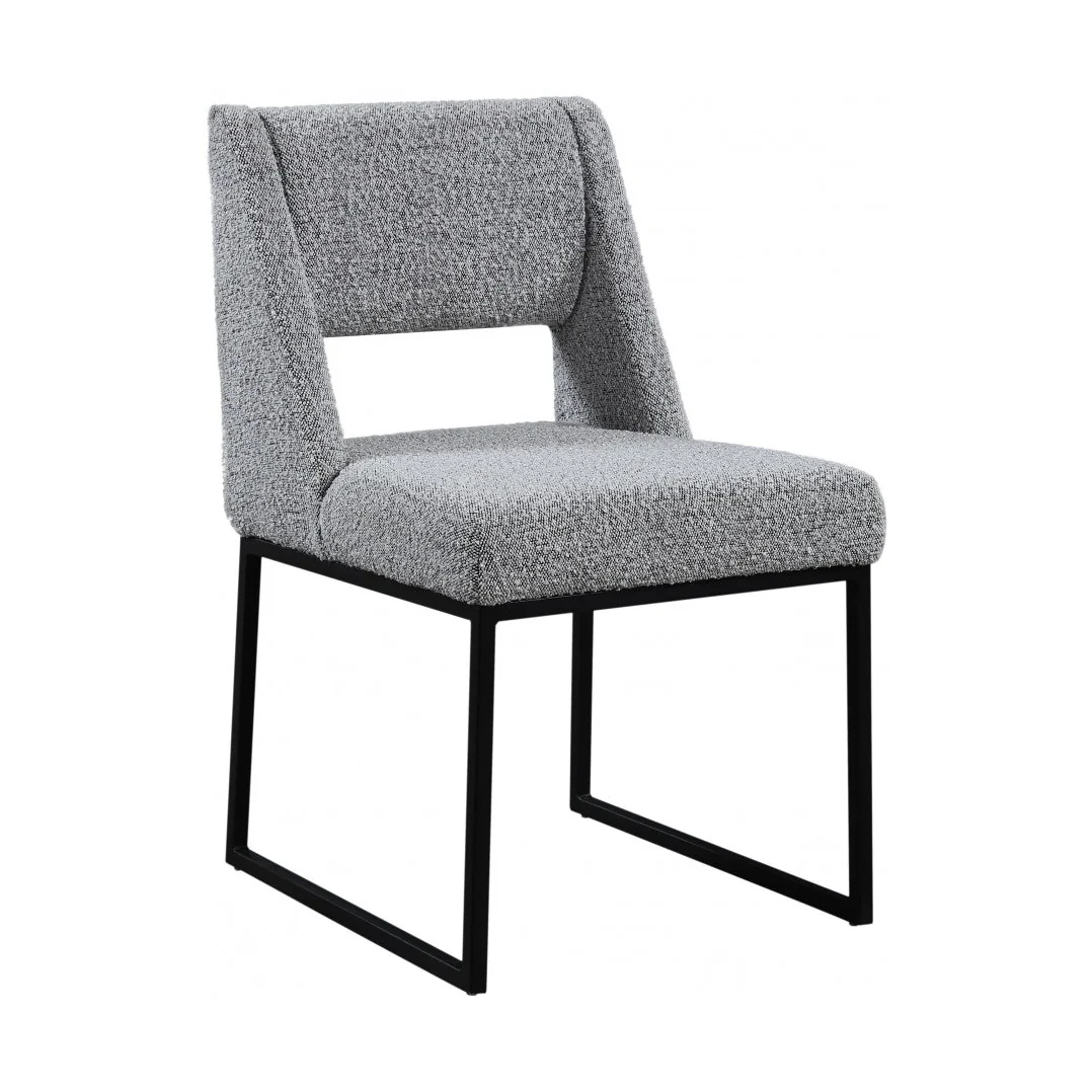 Evan Boucle' Fabric Dining Chair - Grey - Image 5