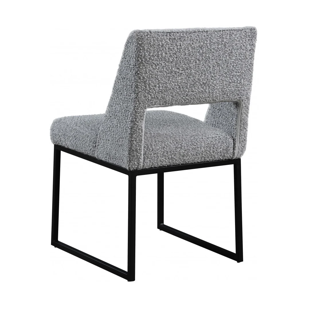 Evan Boucle' Fabric Dining Chair - Grey - Image 6