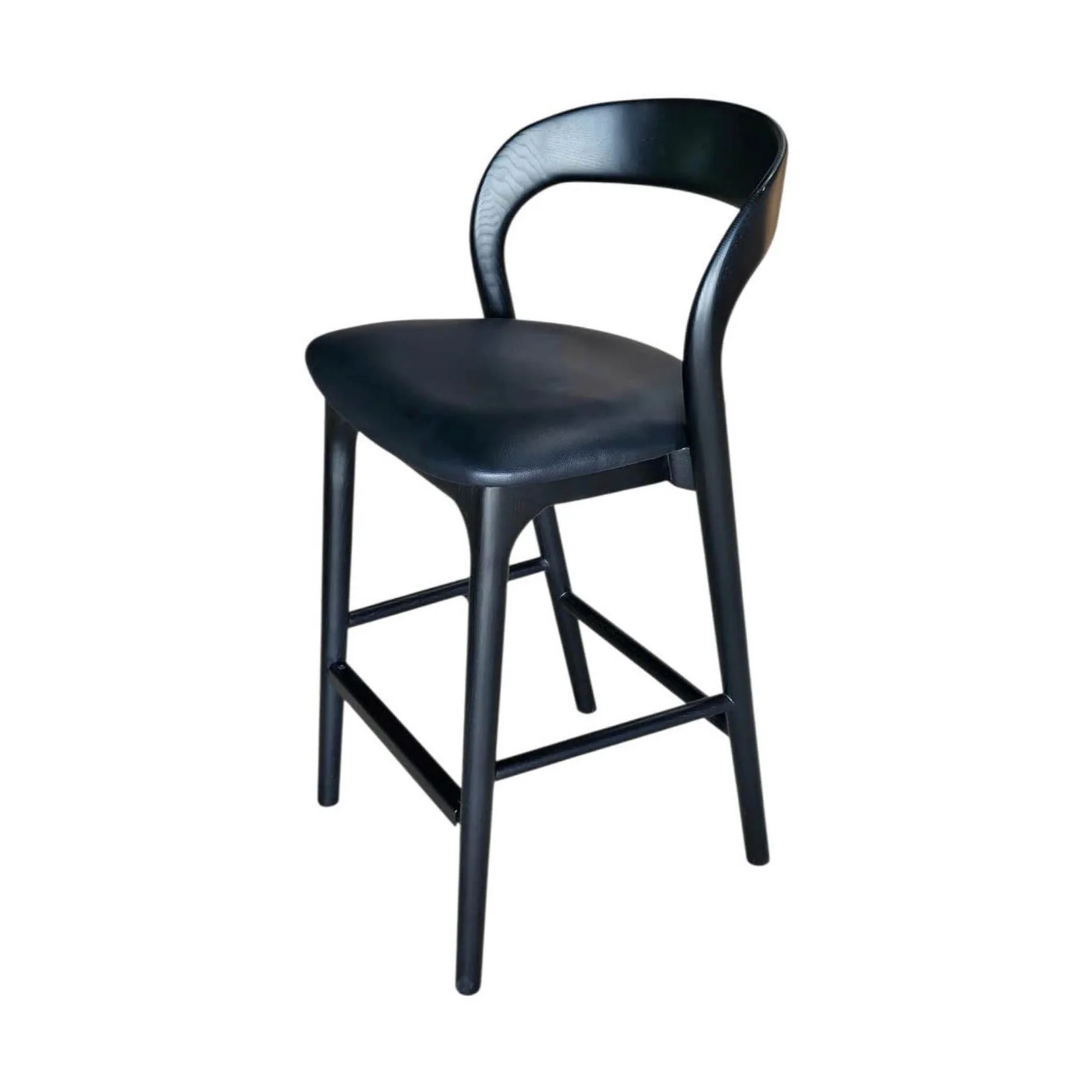 Faylen Counter Stool - Black w/ PU Seat