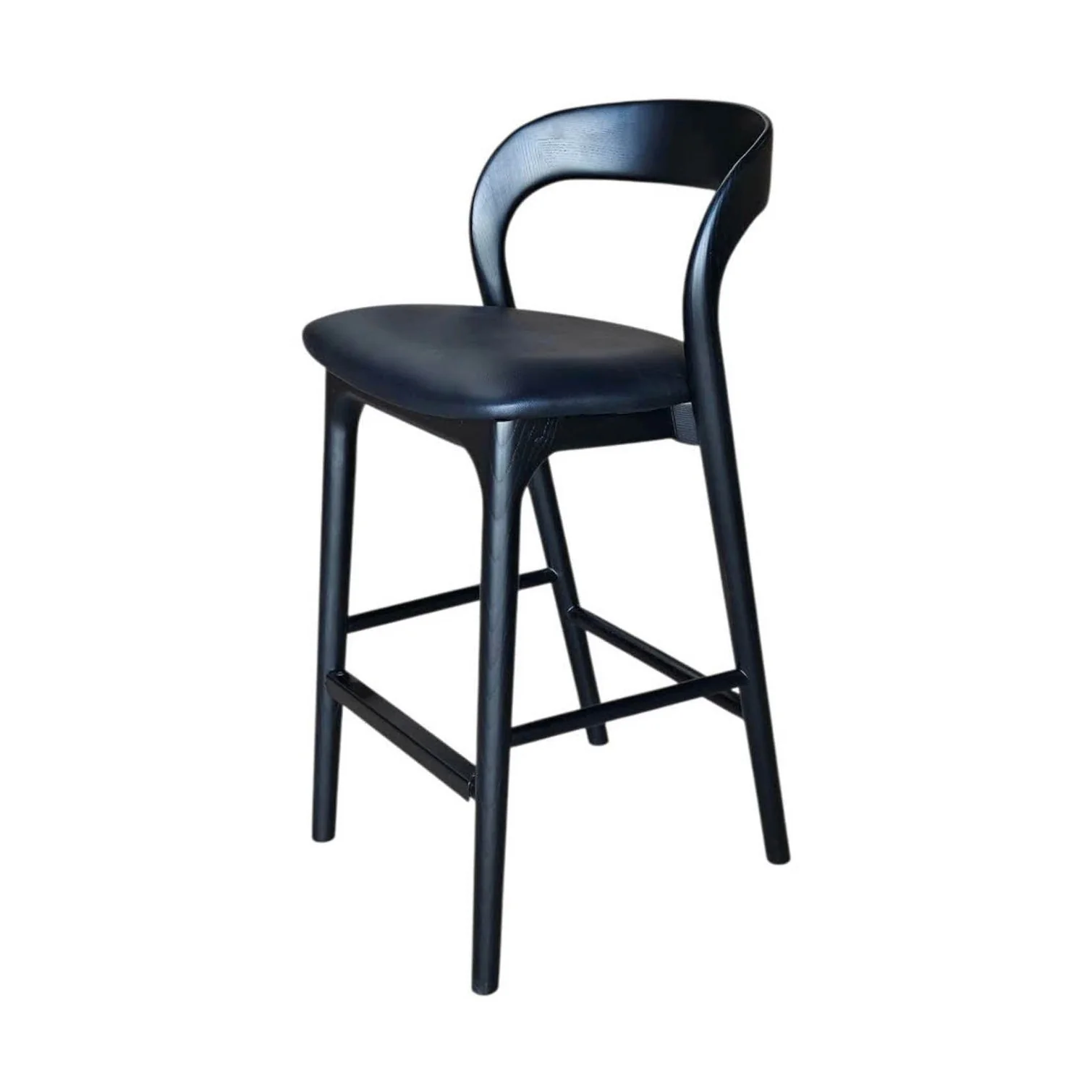 Faylen Counter Stool - Black w/ PU Seat - Image 10