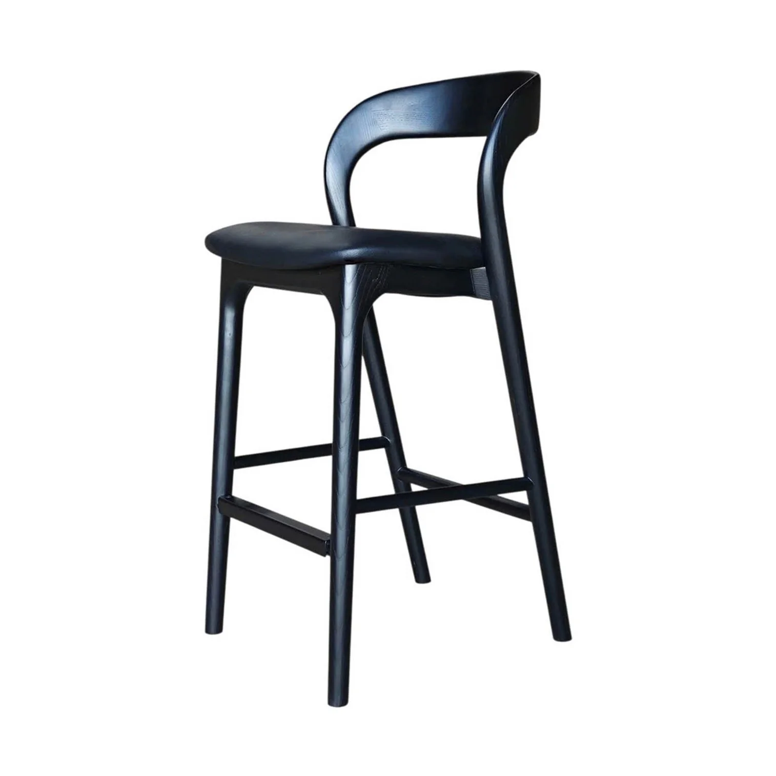 Faylen Counter Stool - Black w/ PU Seat - Image 11